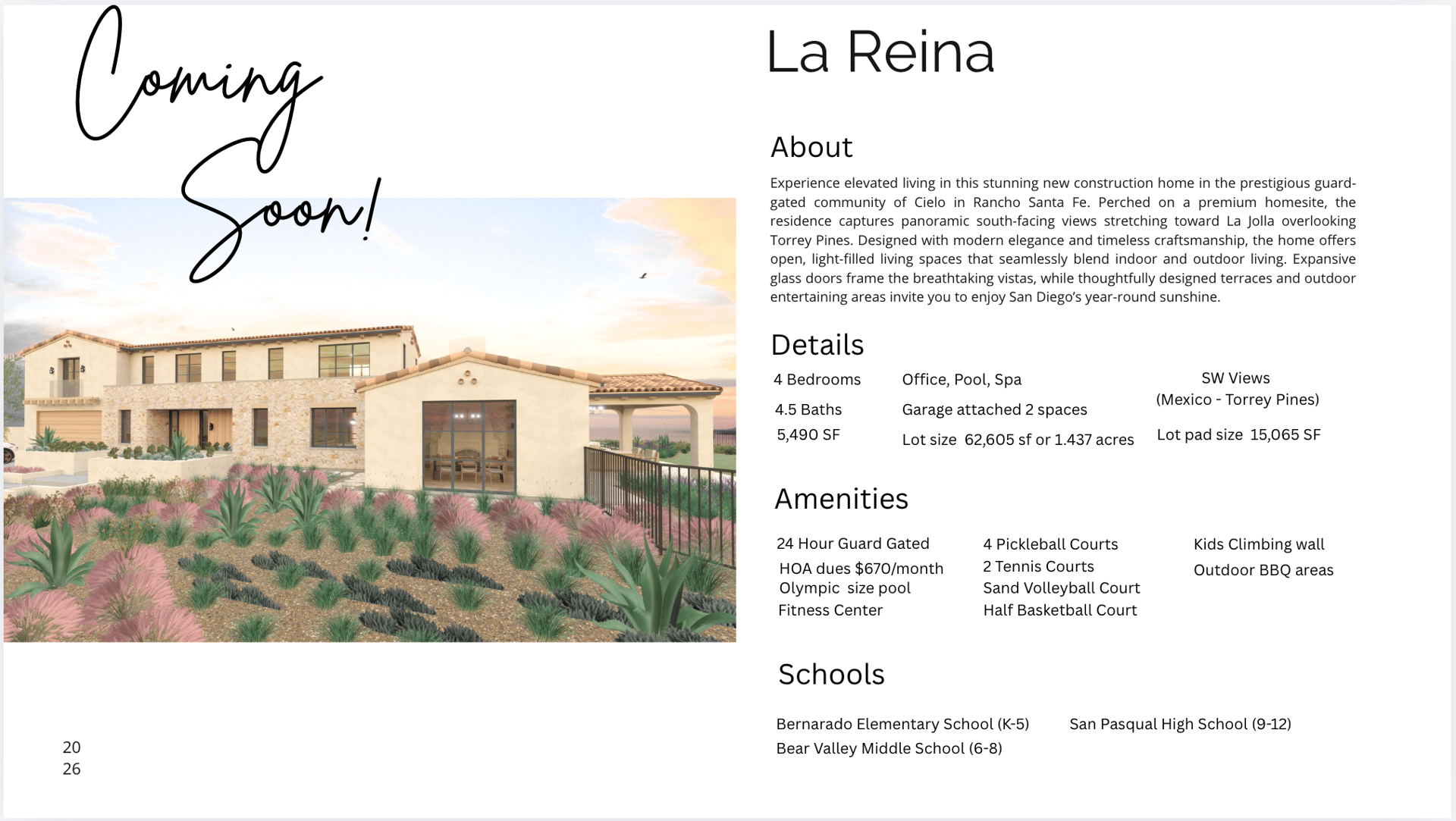 4 bedroom, 5 bath custom luxury home in Cielo, Rancho Santa Fe's The Collection of Seven by The Nuevo Group.