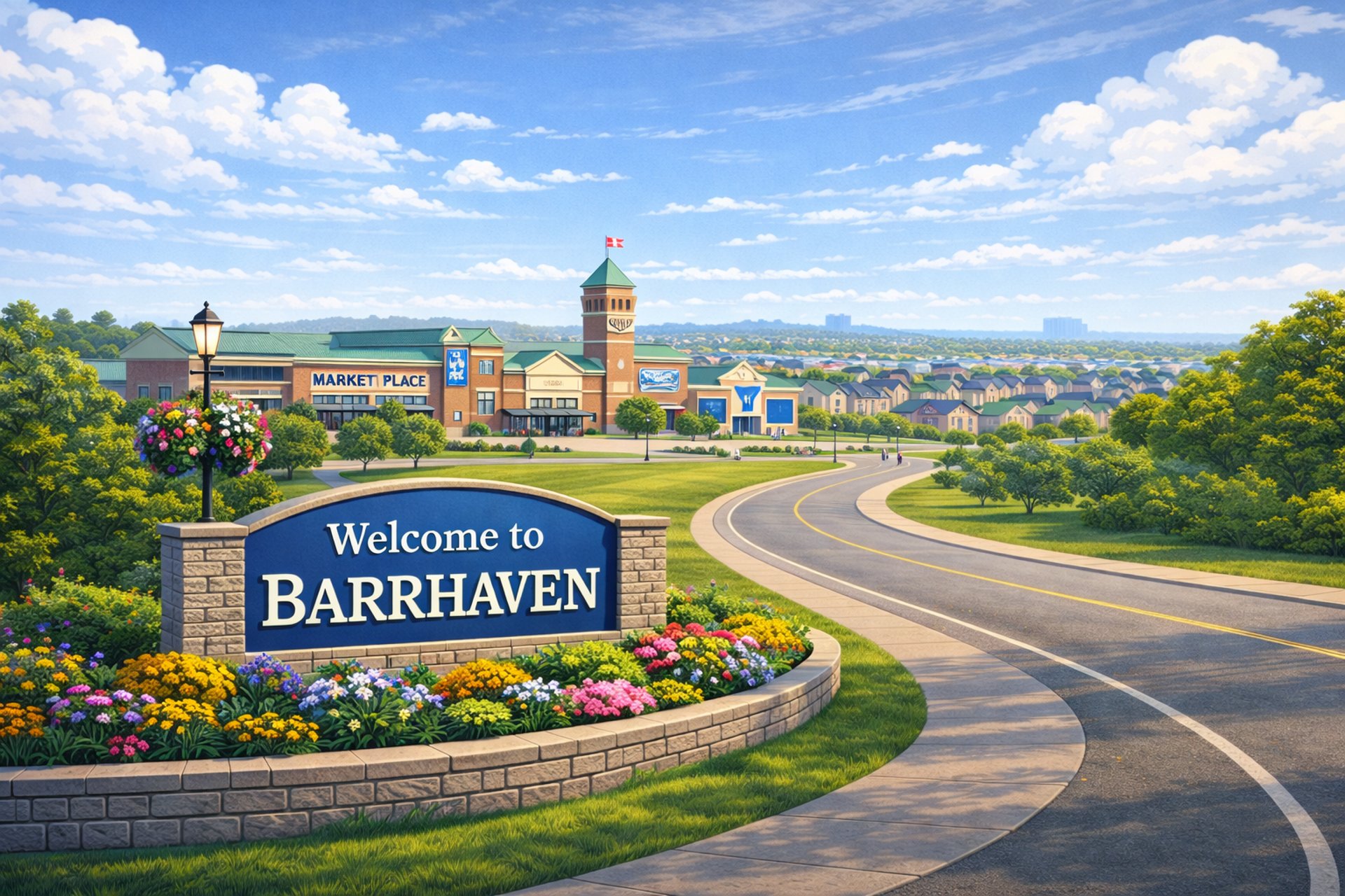 Barrhaven neighbourhood background representing local delivery service area.