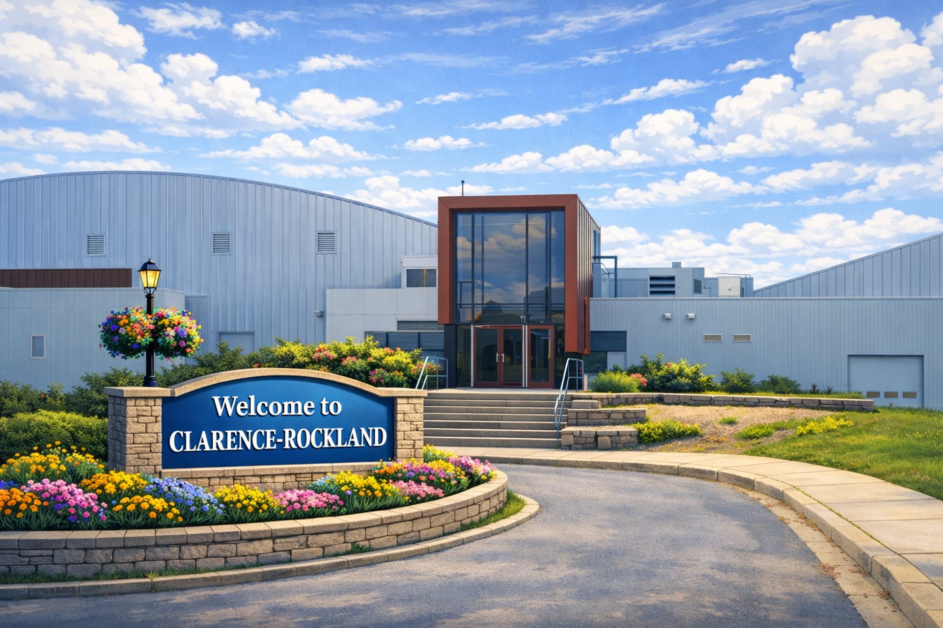 Clarence-Rockland community landmark background representing local delivery service area.