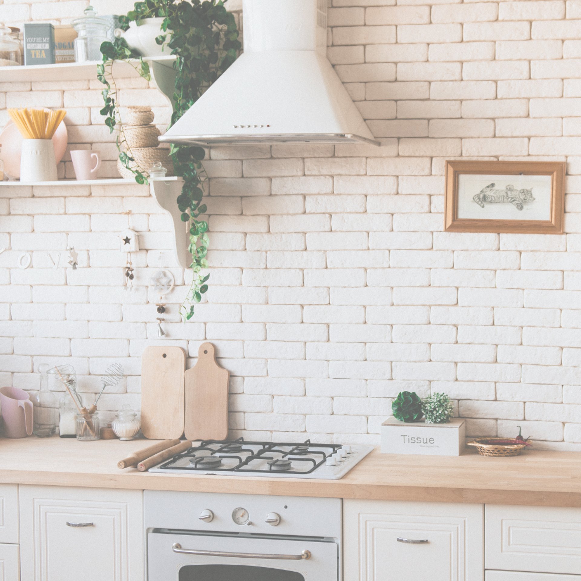 two clear glass jars on brown wooden floating shelf
