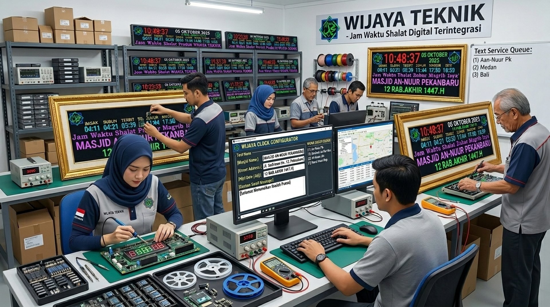 pembuat jam sholat masjid jual jam sholat servis jam sholat