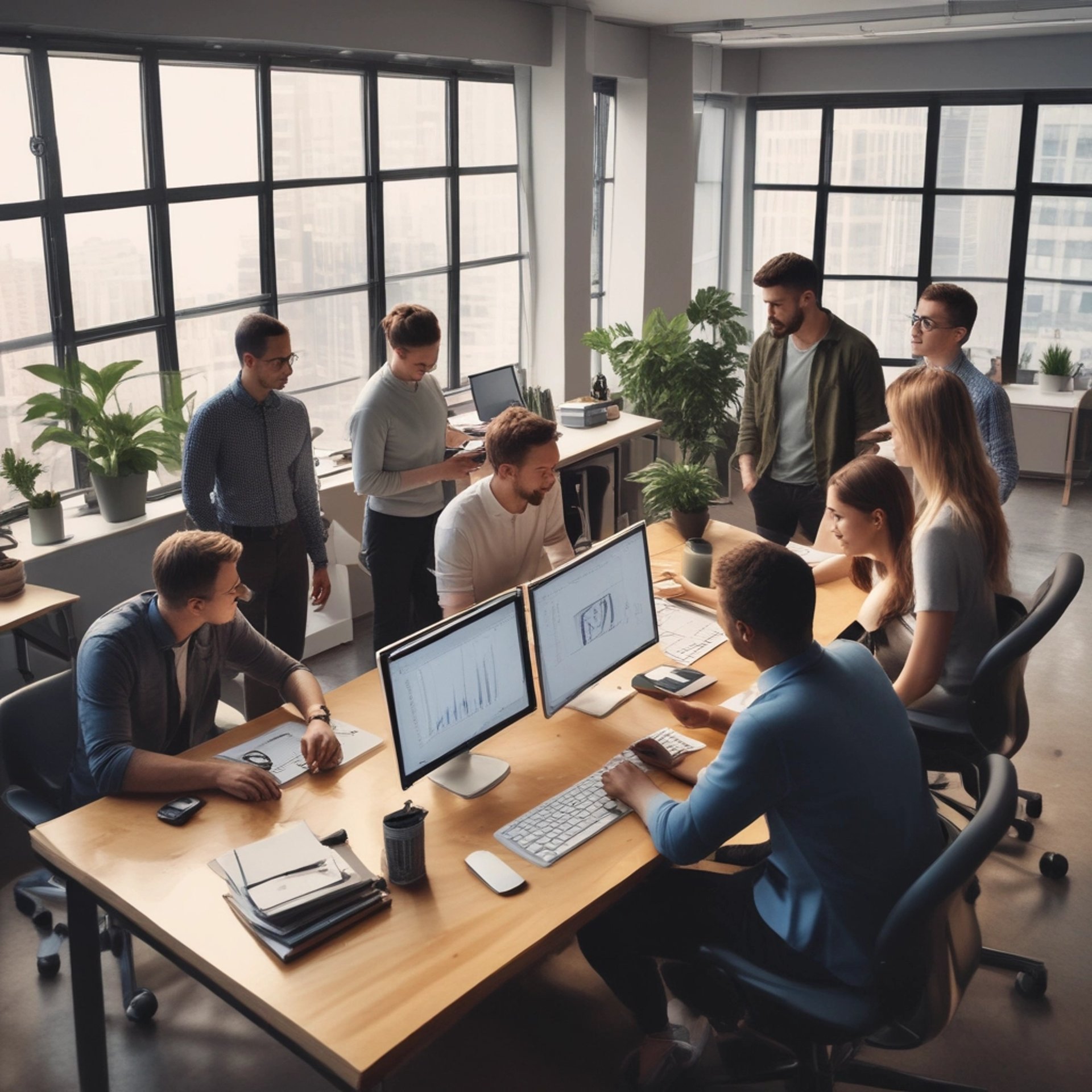 an abstract photo of a curved building with a blue sky in the background