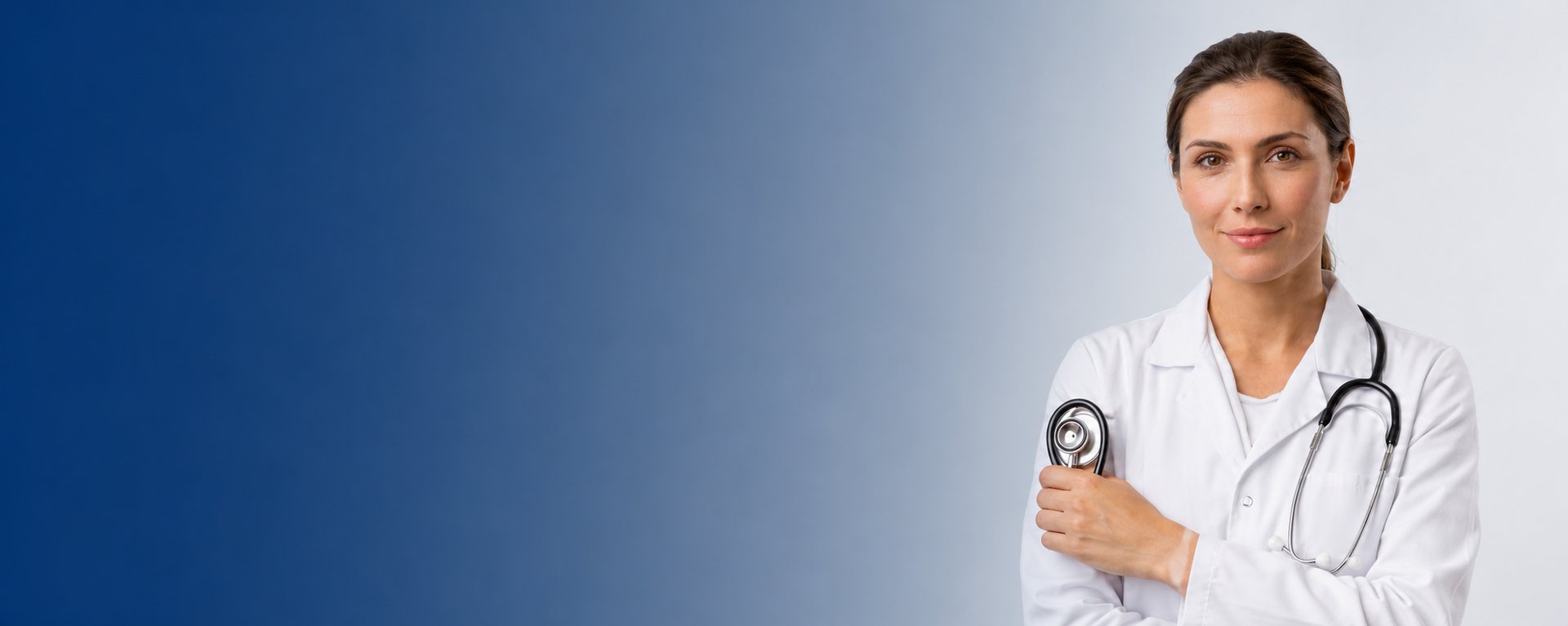doctor holding red stethoscope