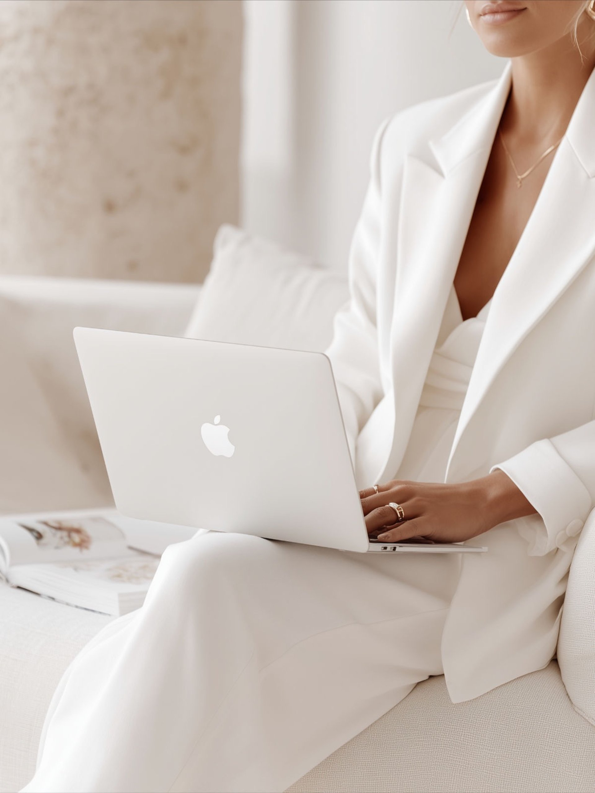 A close up view of a white fabric