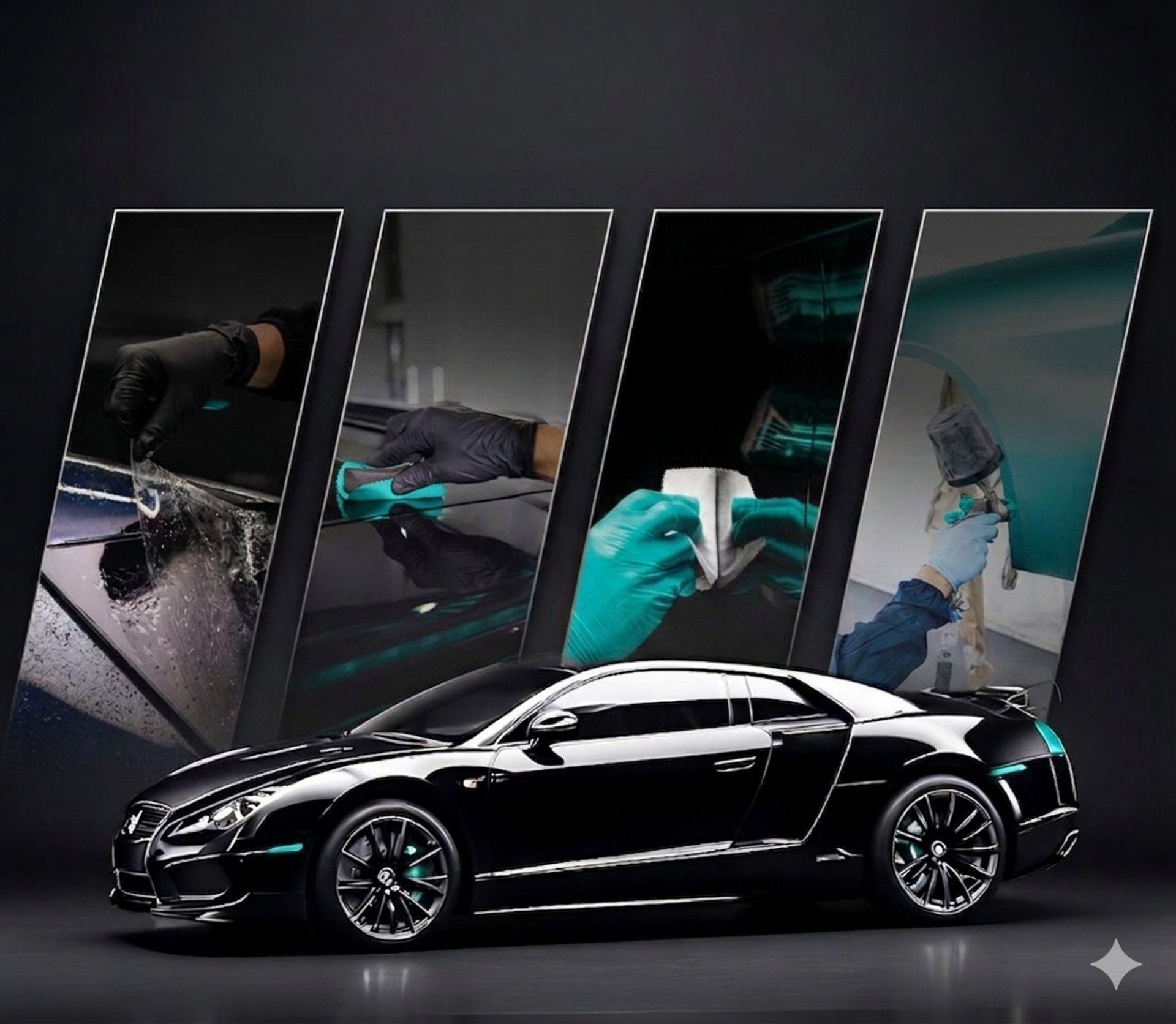 an abstract photo of a curved building with a blue sky in the background