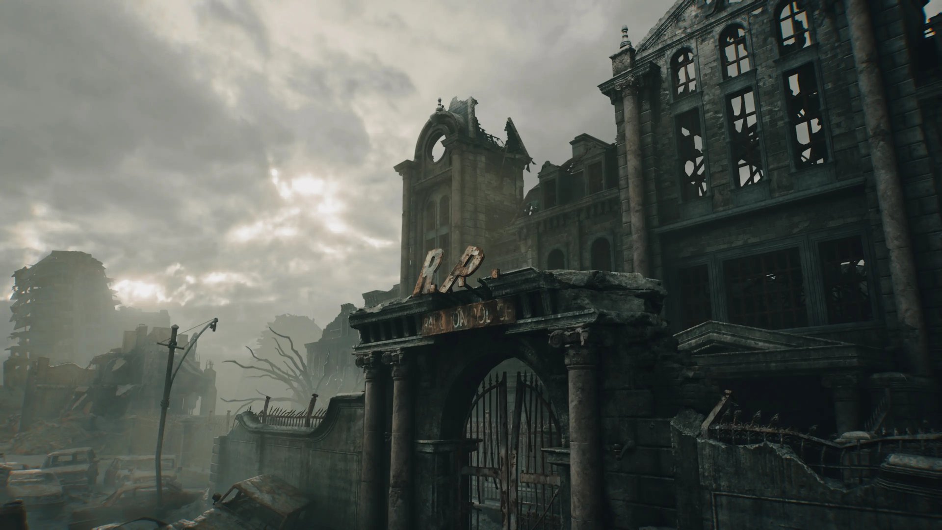 an abstract photo of a curved building with a blue sky in the background