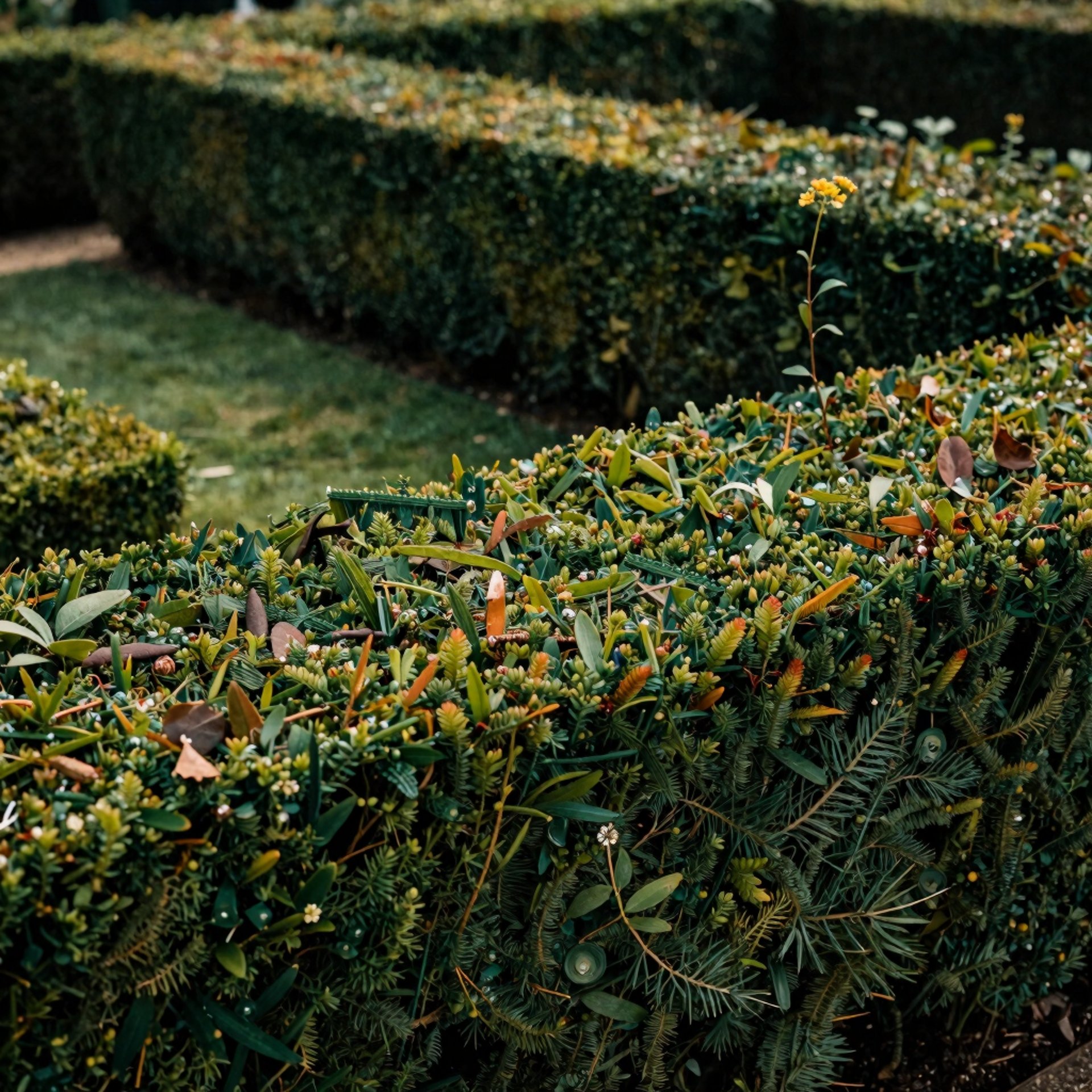 a garden filled with lots of different types of flowers