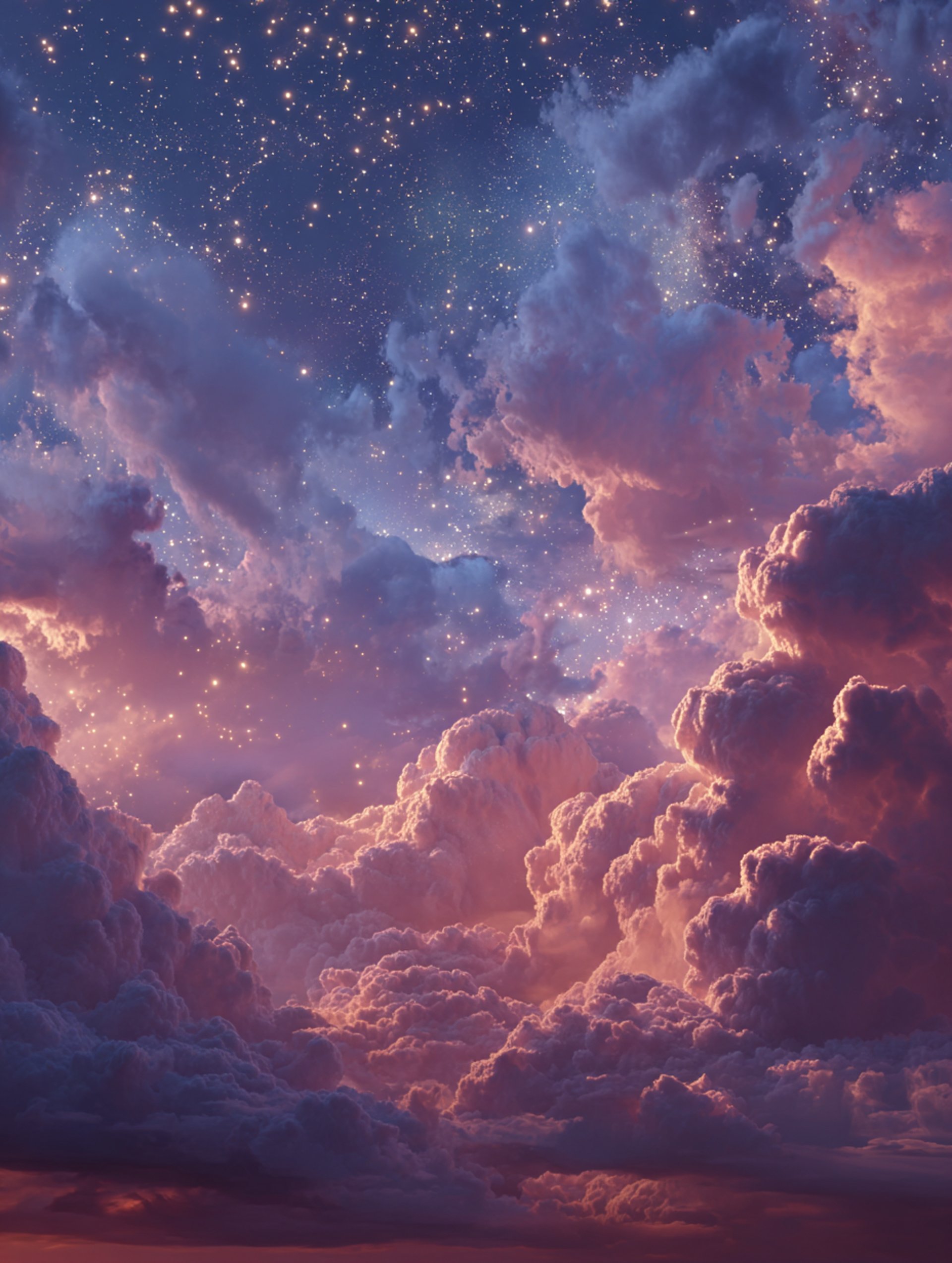 white clouds and moon during night time