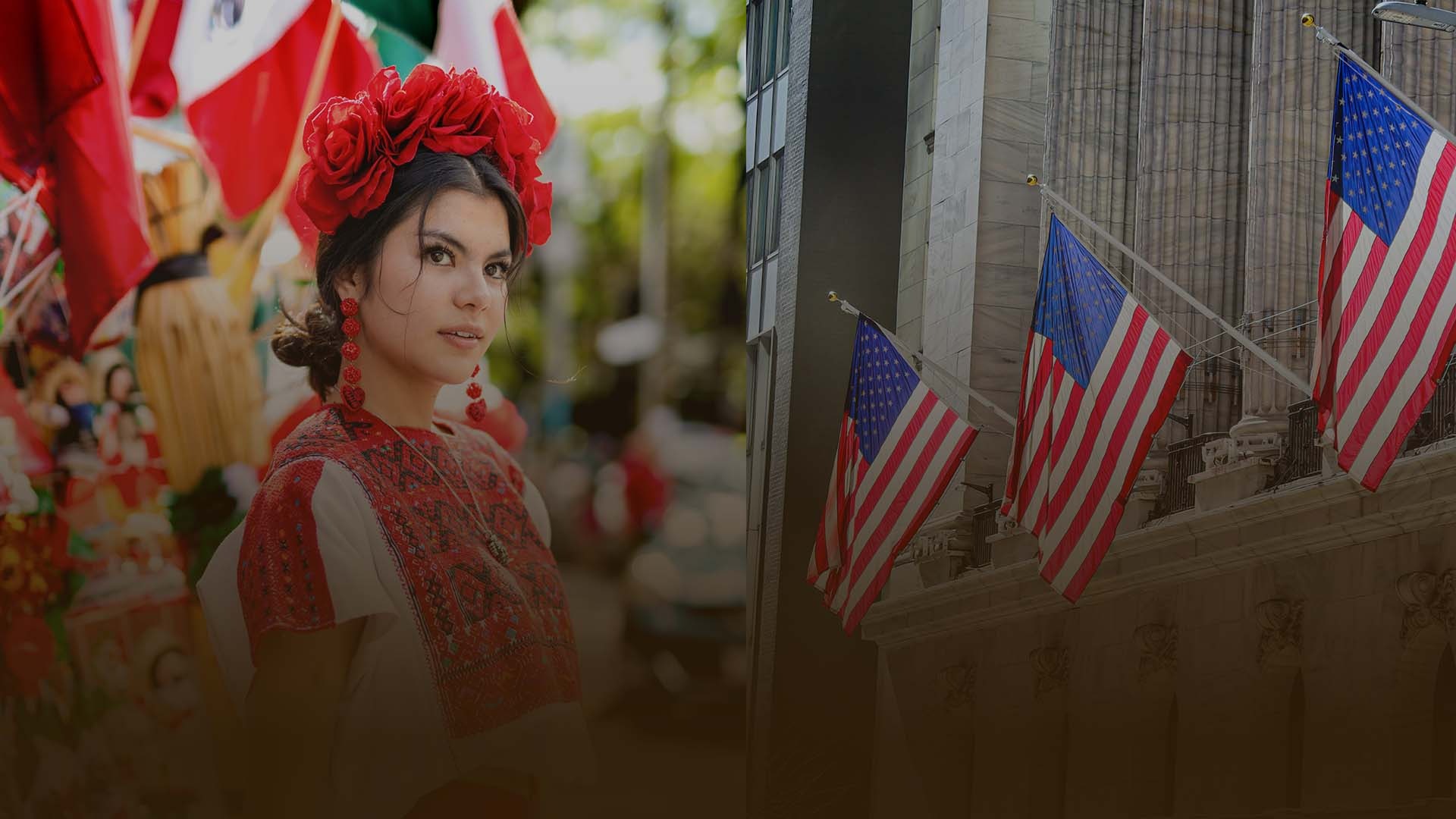 an abstract photo of a curved building with a blue sky in the background
