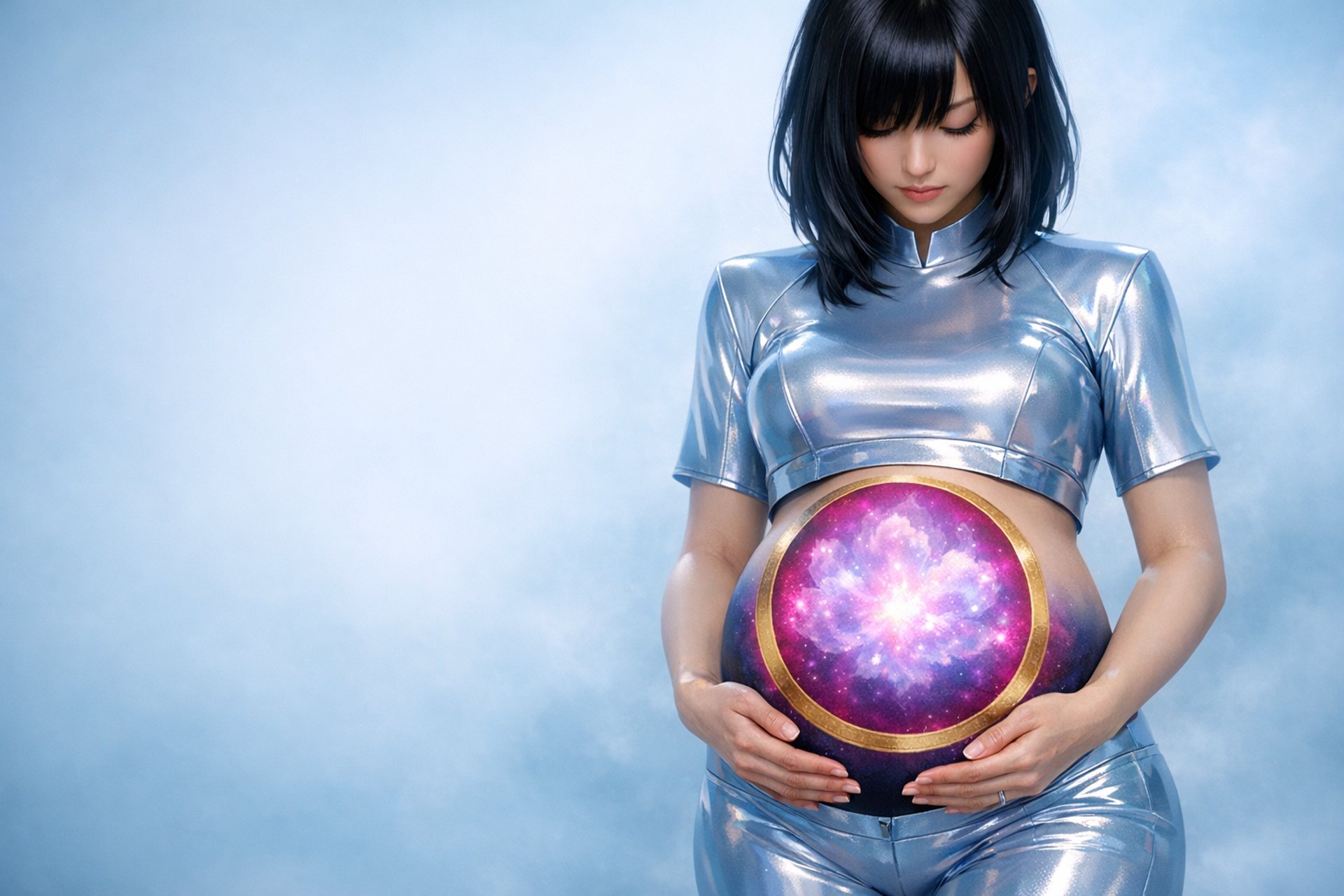 an abstract photo of a curved building with a blue sky in the background