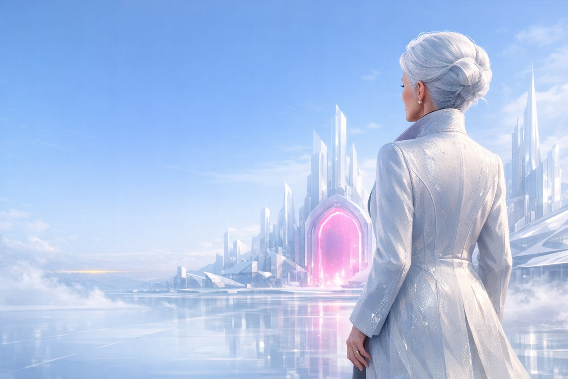 an abstract photo of a curved building with a blue sky in the background