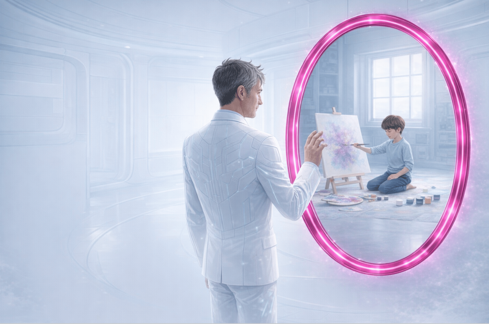 an abstract photo of a curved building with a blue sky in the background