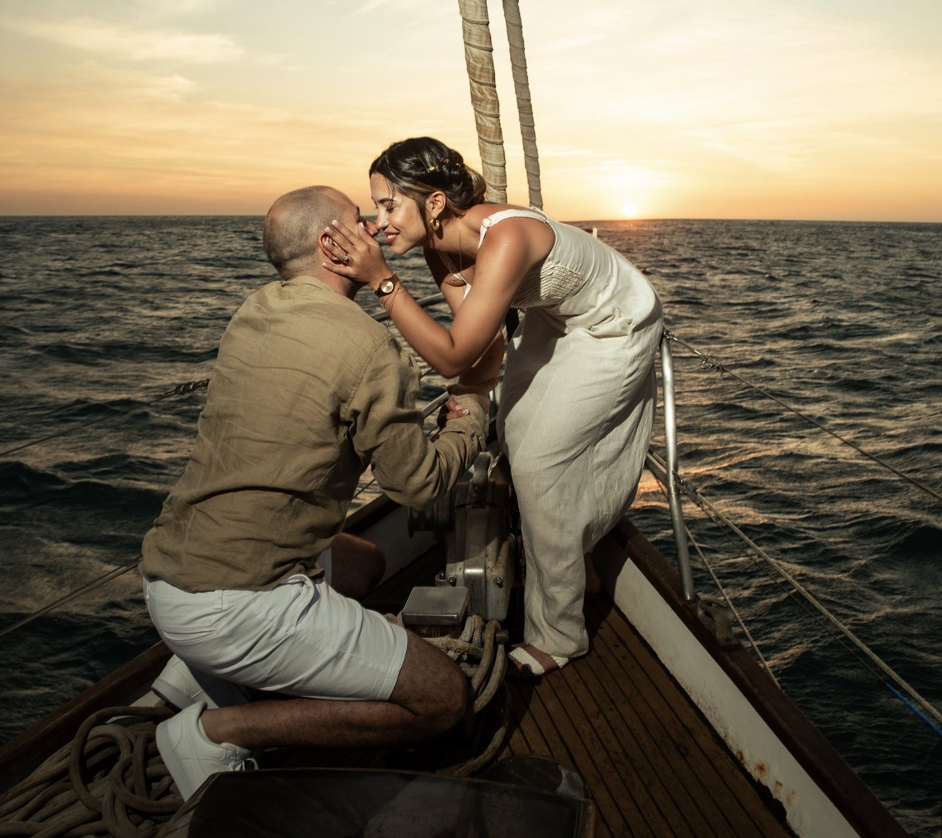 couple wearing silver-colored rings