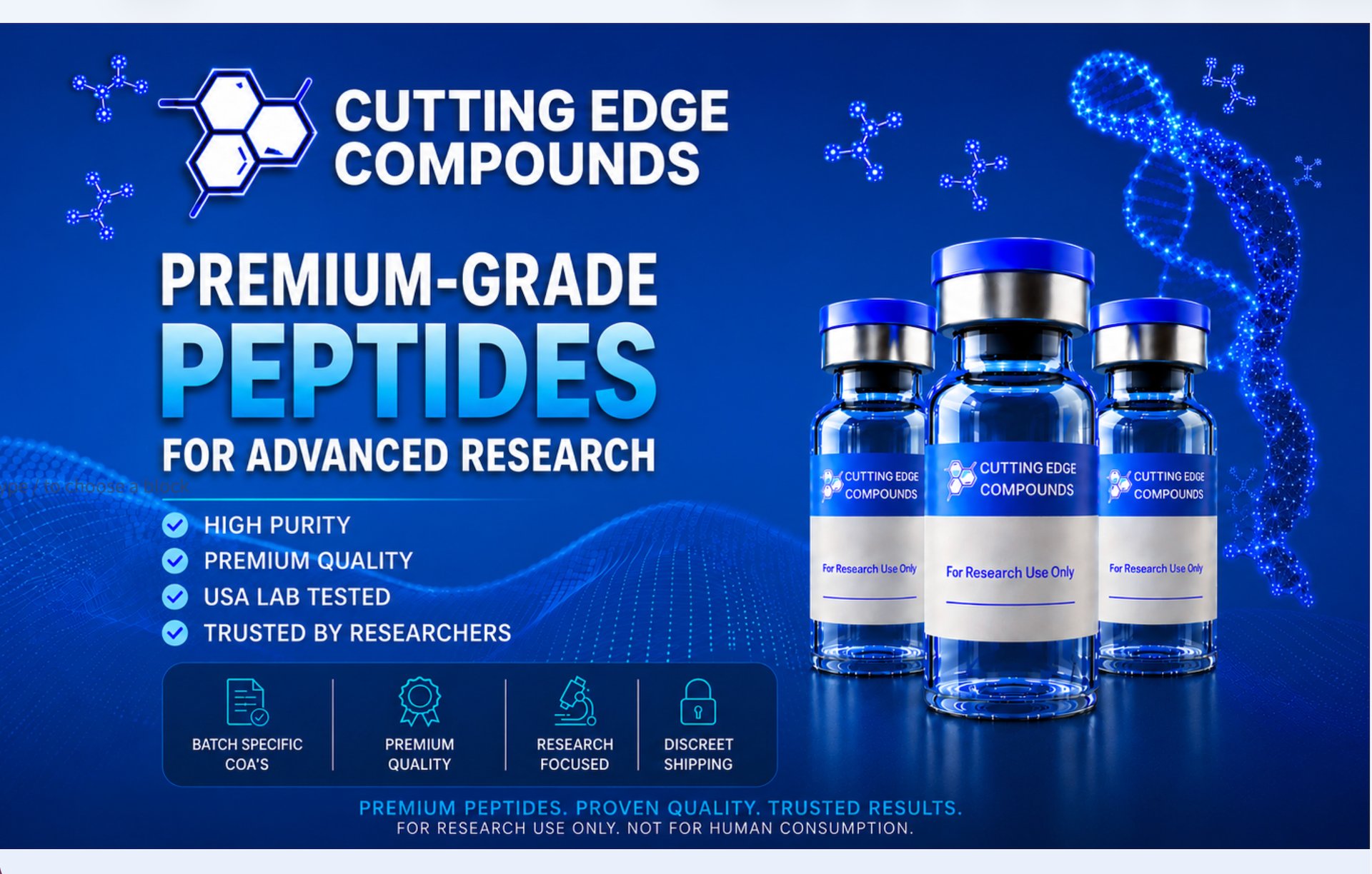 Cutting Edge Compounds premium-grade peptides for advanced research - USA lab tested, high purity vials