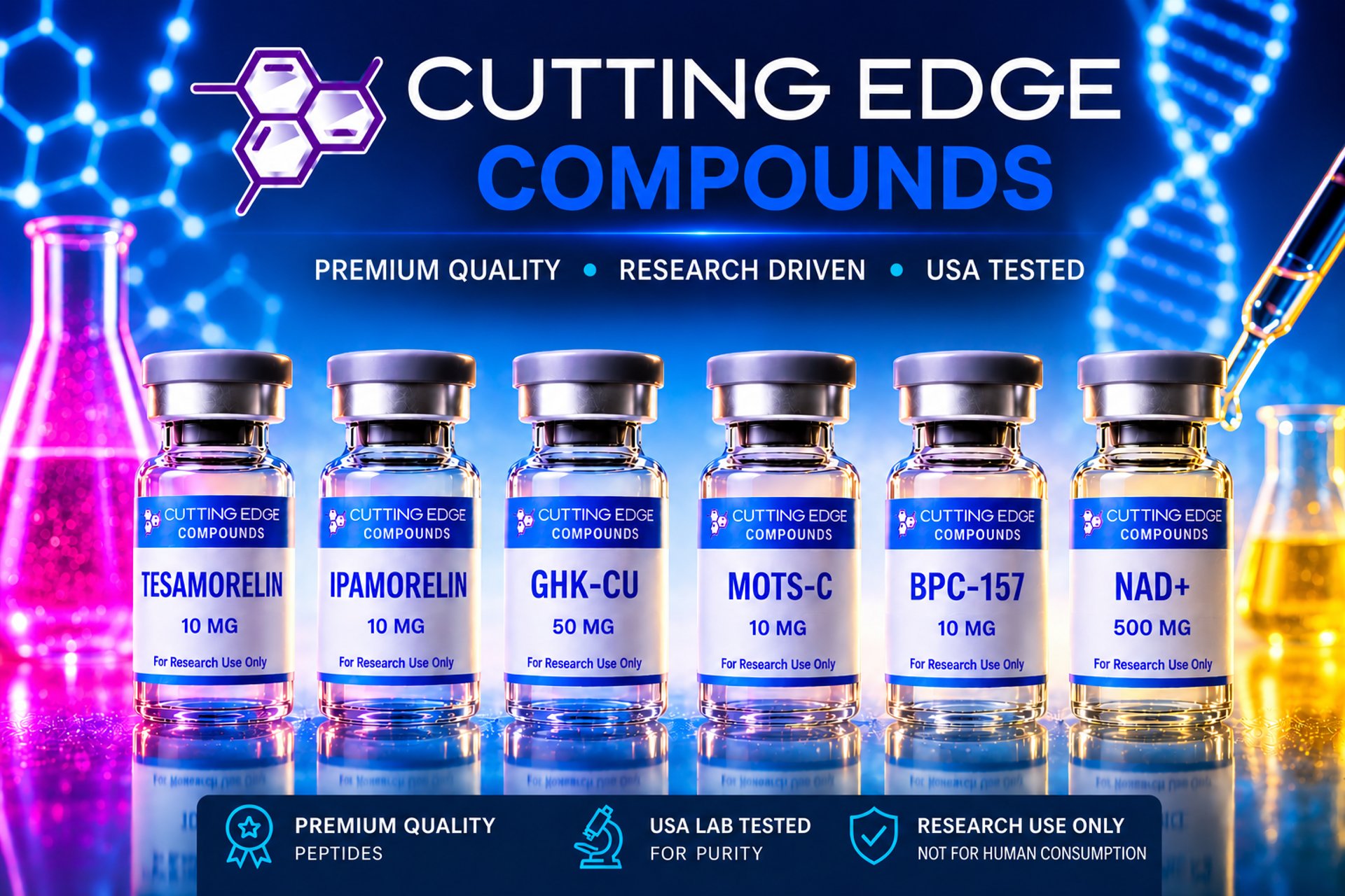 Cutting Edge Compounds premium-grade peptides for advanced research - USA lab tested, high purity vials