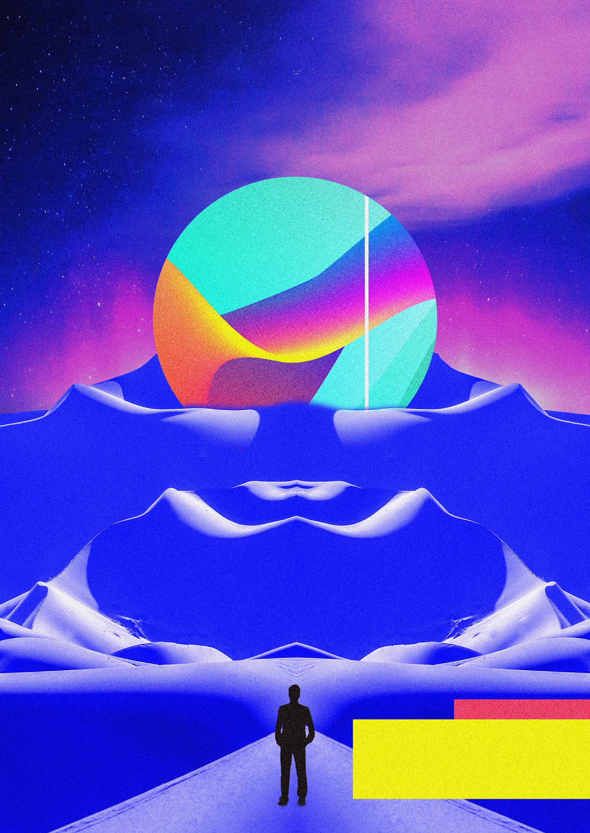 a pink and purple photo of a tree