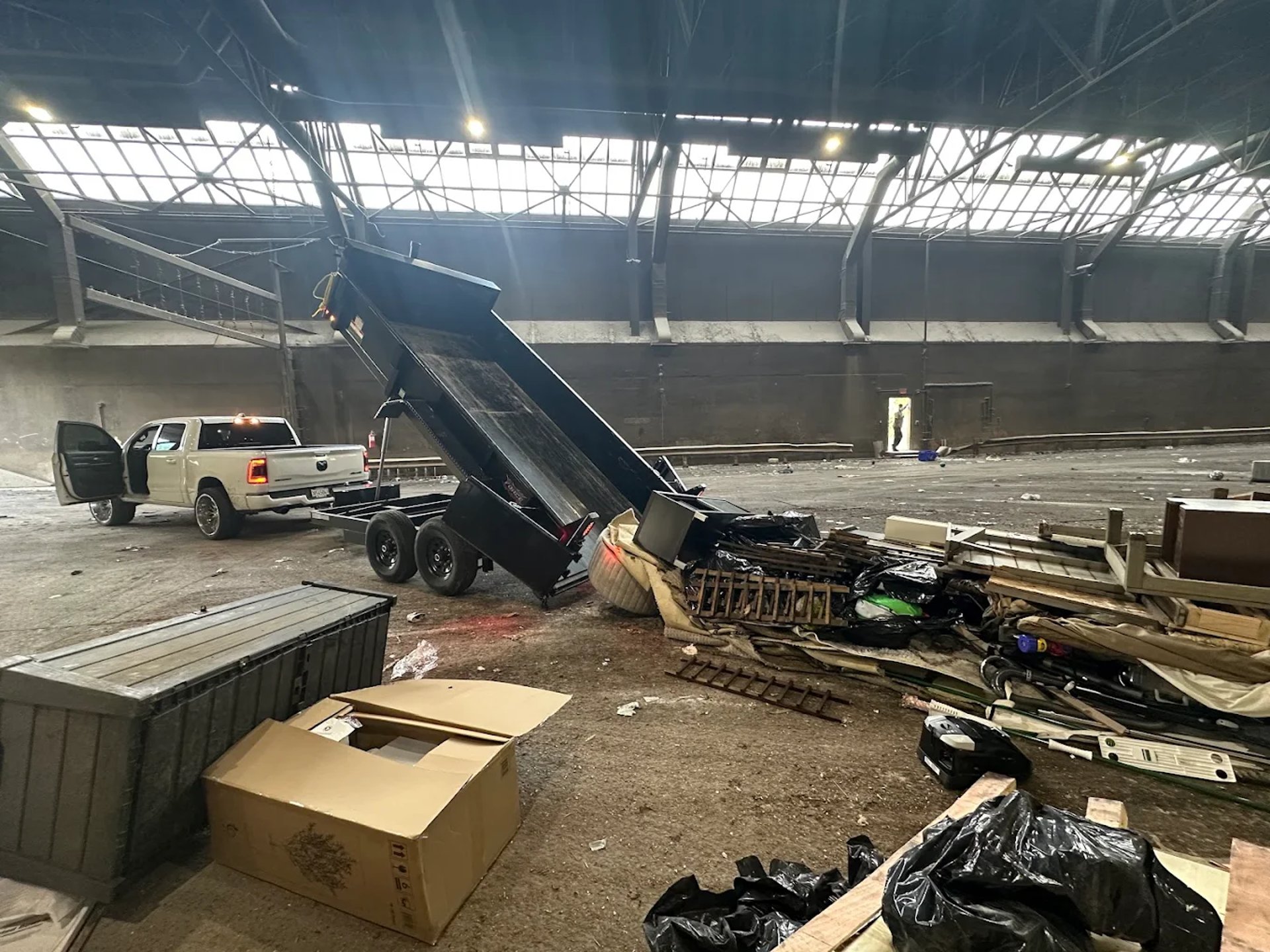 an abstract photo of a curved building with a blue sky in the background