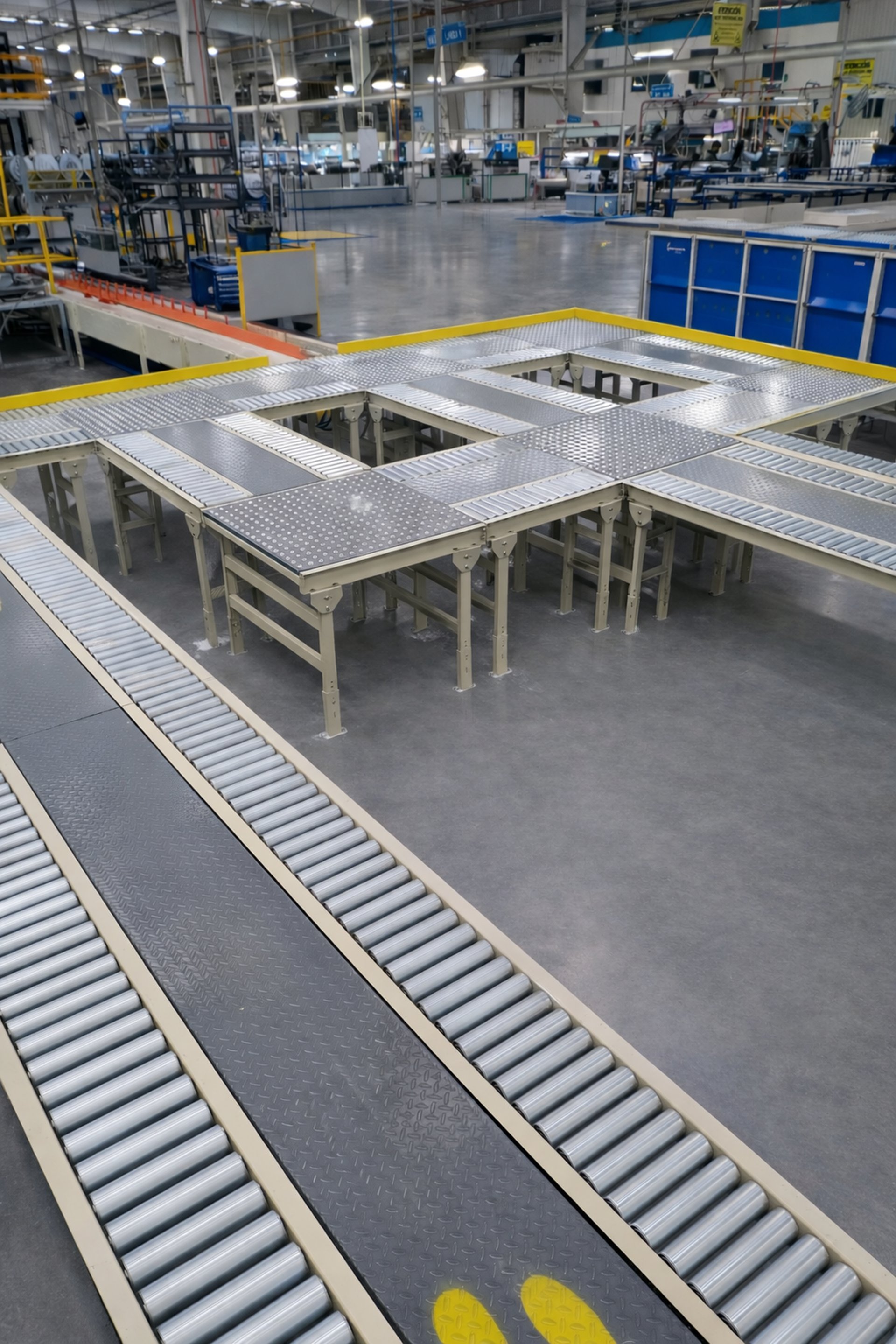 an abstract photo of a curved building with a blue sky in the background