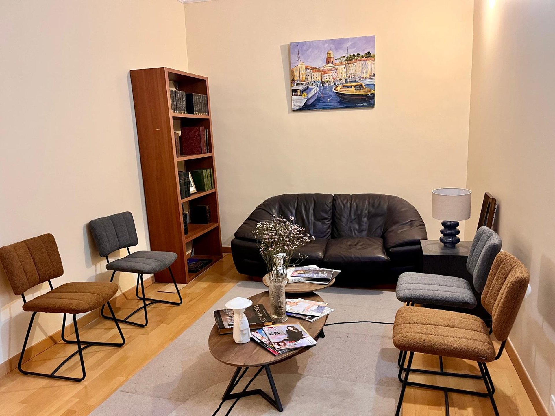 books in glass bookcase