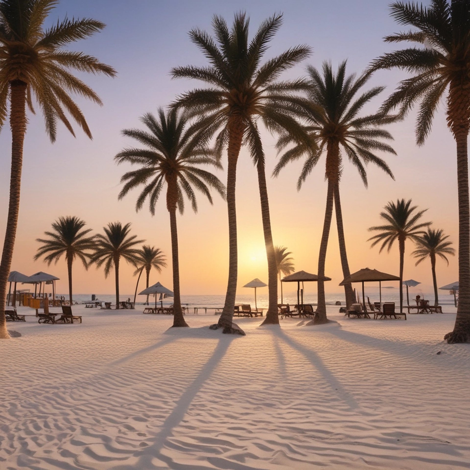 green chairs under umbrellas on shore