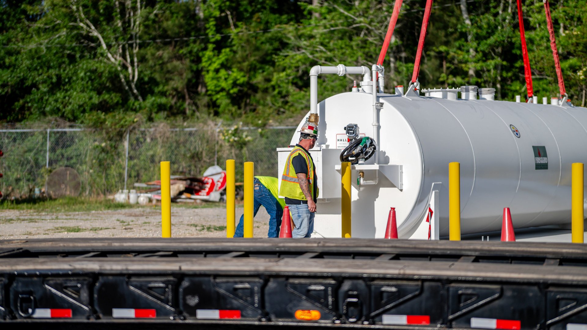 an abstract photo of a curved building with a blue sky in the background