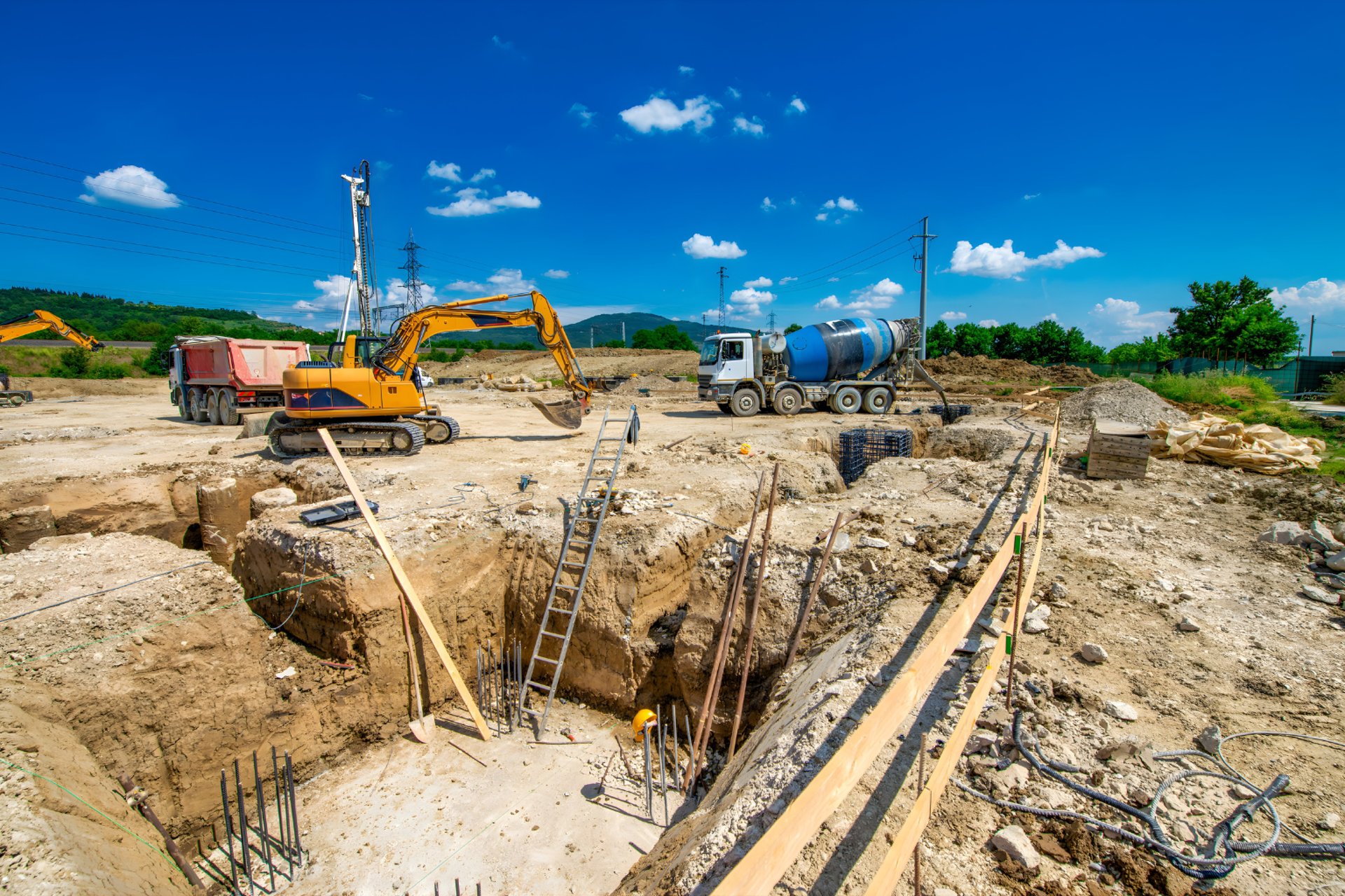 an abstract photo of a curved building with a blue sky in the background