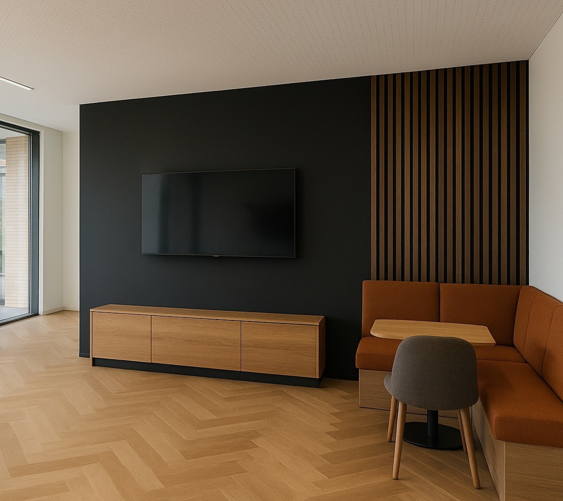 black and brown leather padded tub sofa