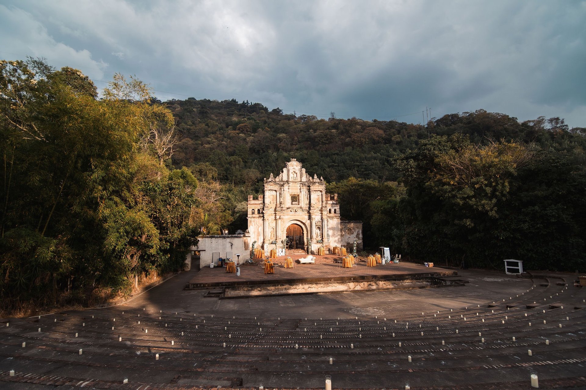 an abstract photo of a curved building with a blue sky in the background