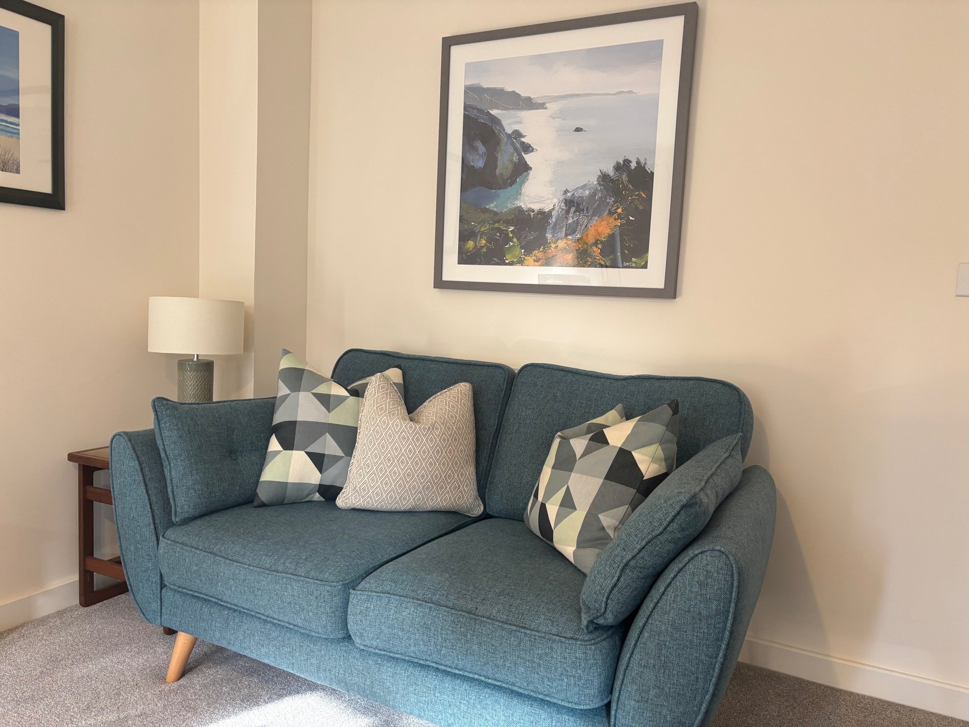 an abstract photo of a curved building with a blue sky in the background