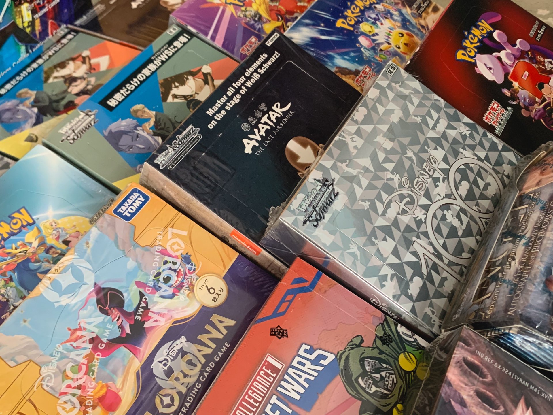 a display case filled with lots of different types of matches