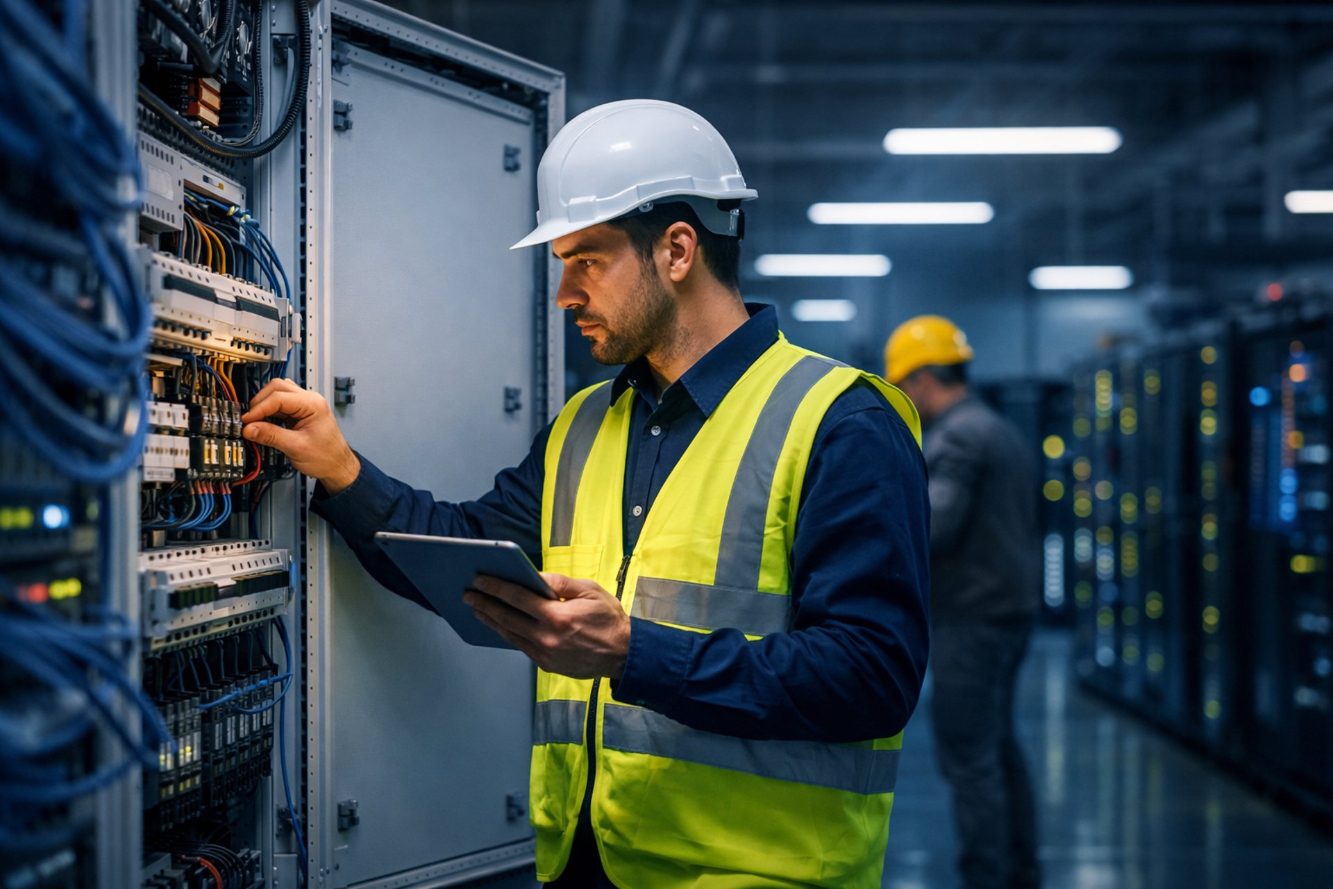 an abstract photo of a curved building with a blue sky in the background