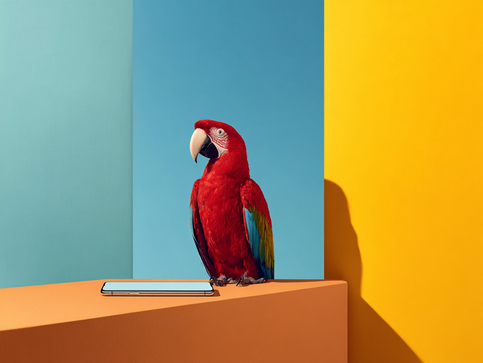 an abstract photo of a curved building with a blue sky in the background