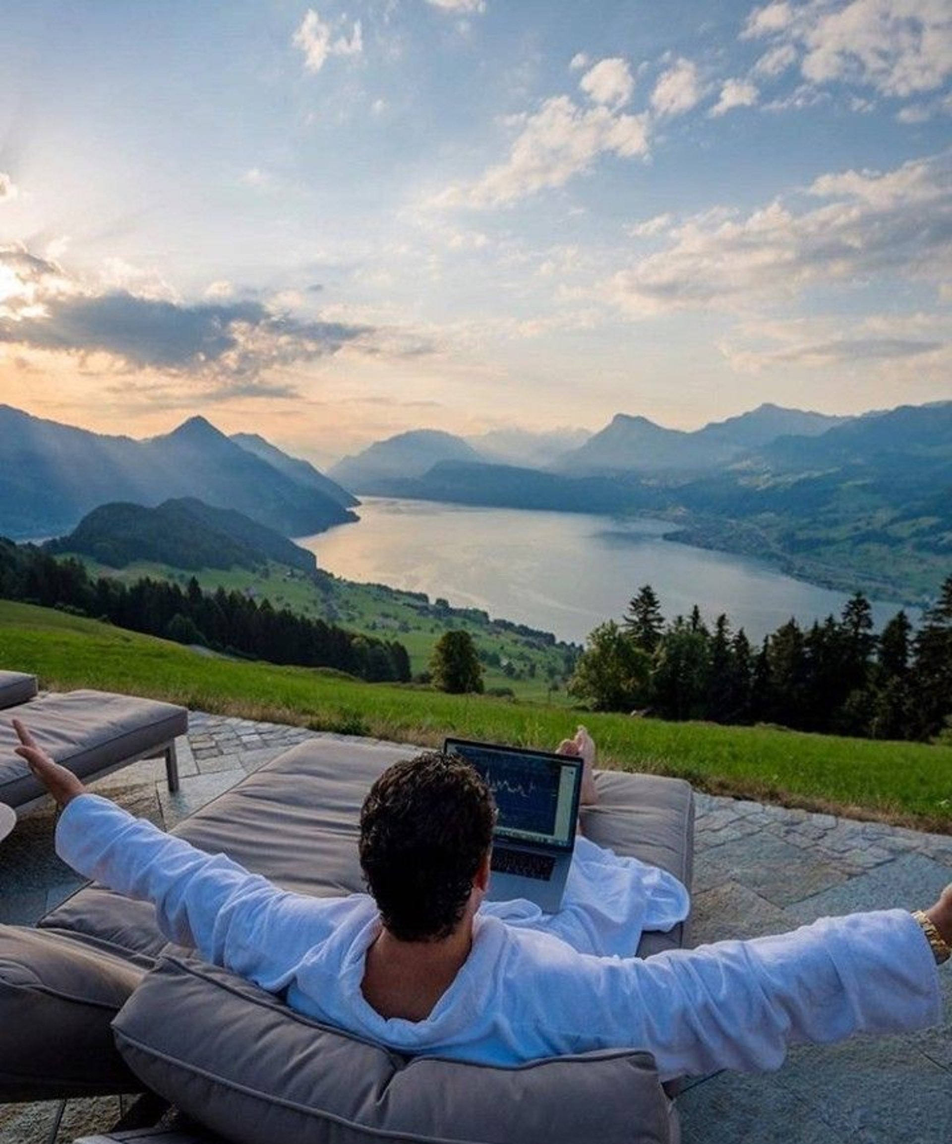 woman wearing yellow long-sleeved dress under white clouds and blue sky during daytime