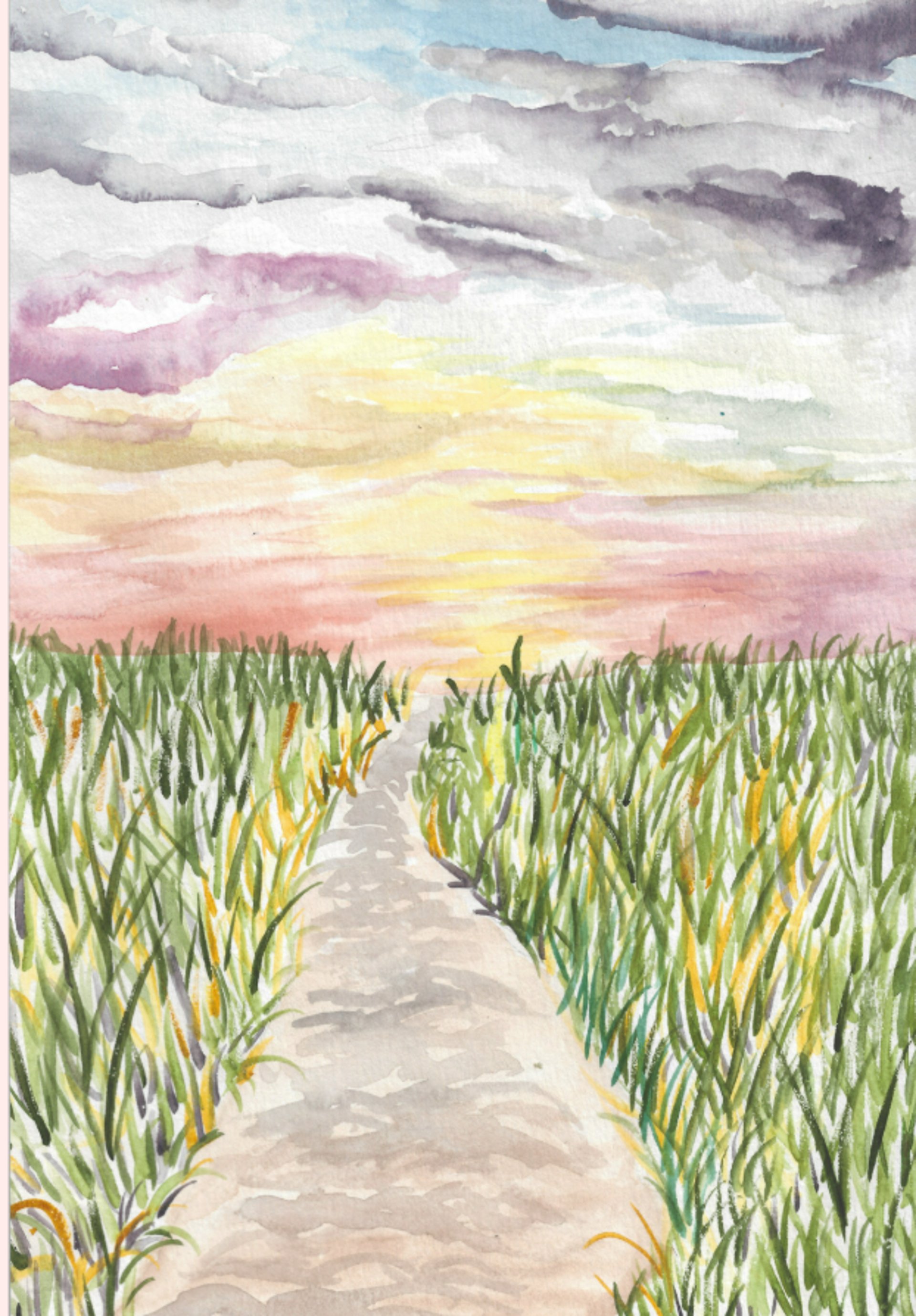 a palette of watercolors and a painting with a brush