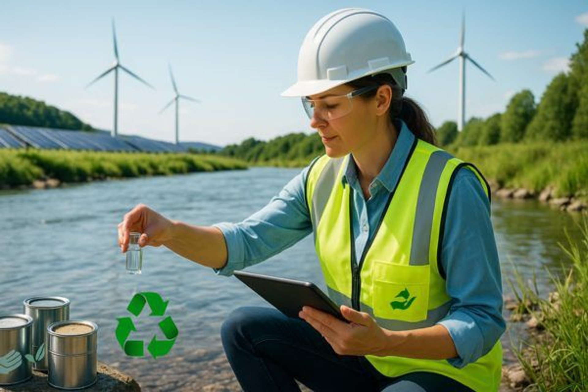 group of people wearing orange and yellow safety vest