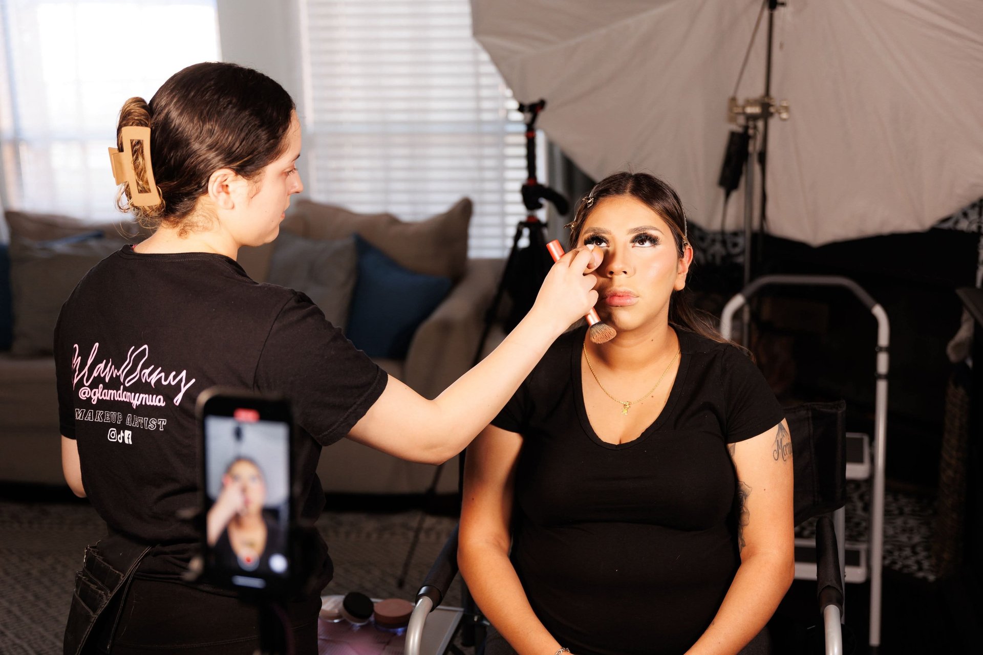 an abstract photo of a curved building with a blue sky in the background