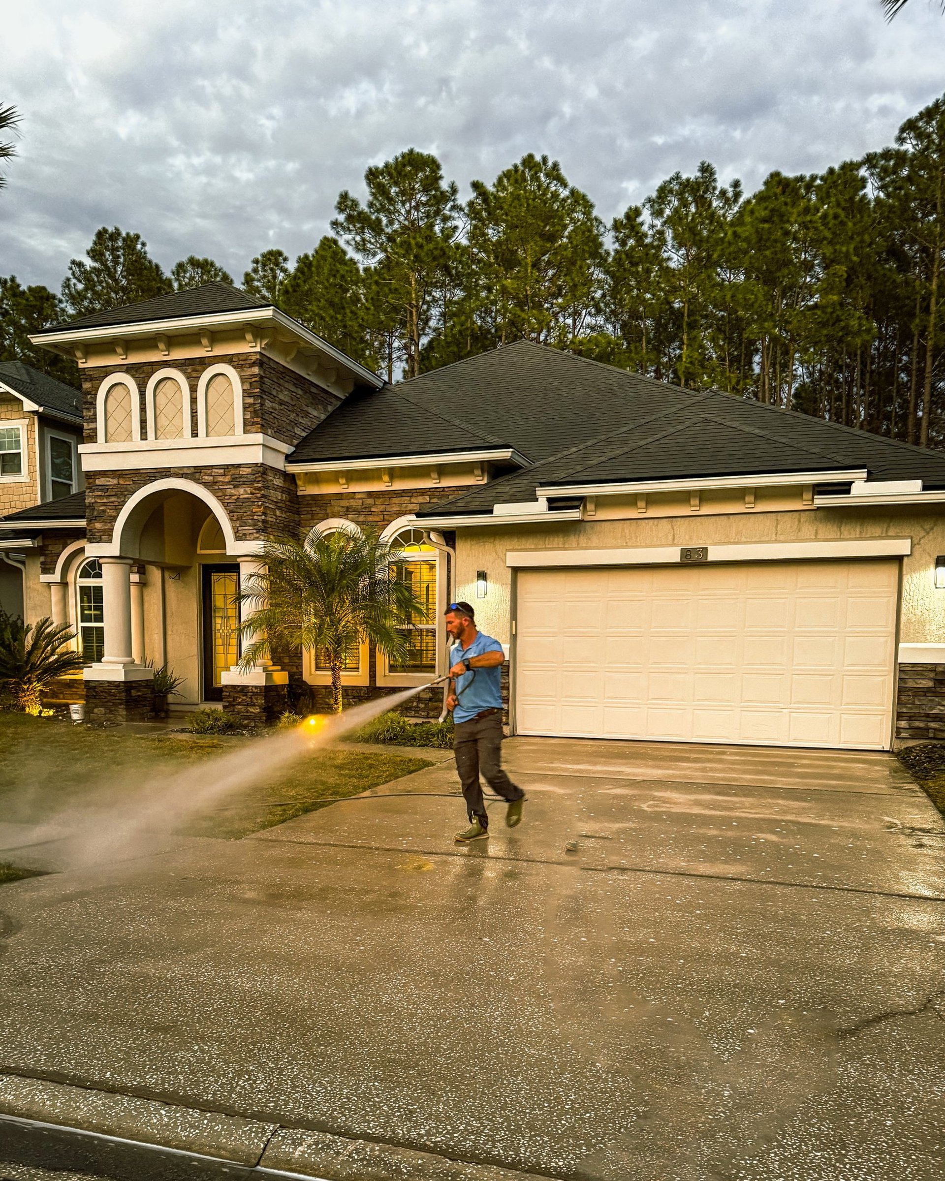 Finish-Line-Turf-and-Pest-LLC-White-Blue-House-SoftWashing-service-Provided-Looks-Great 