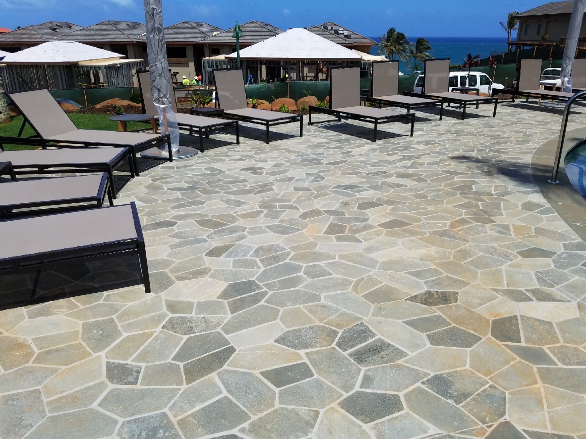 stone poolside tiles