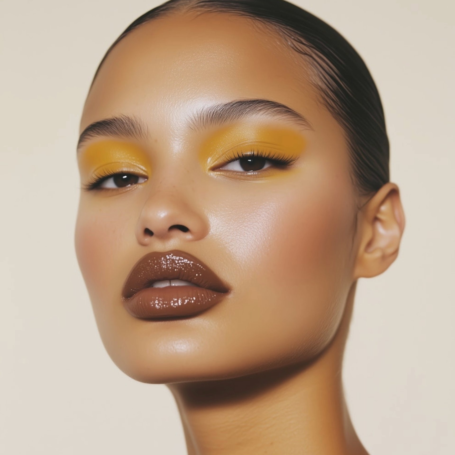 an abstract photo of a curved building with a blue sky in the background