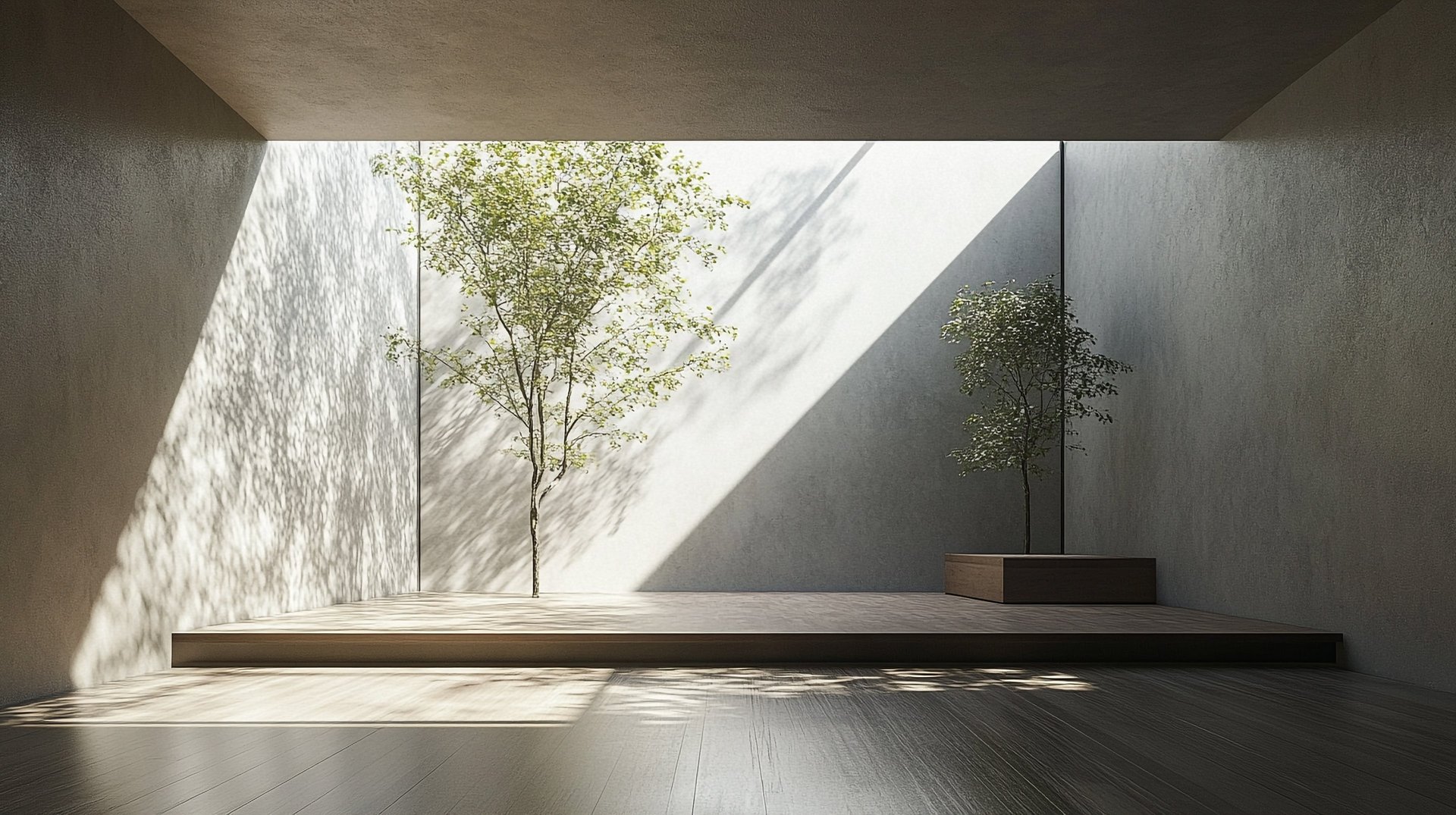 Modern building with curved roof and lush greenery