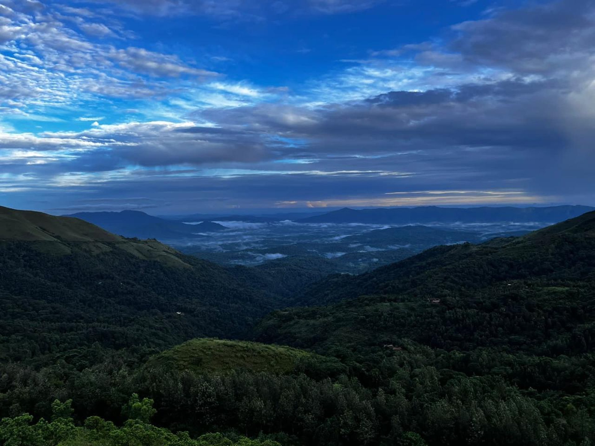 Scenic view of mountains in Chikmagalur