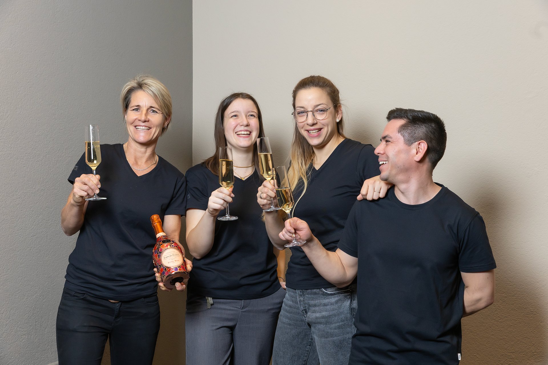 an abstract photo of a curved building with a blue sky in the background