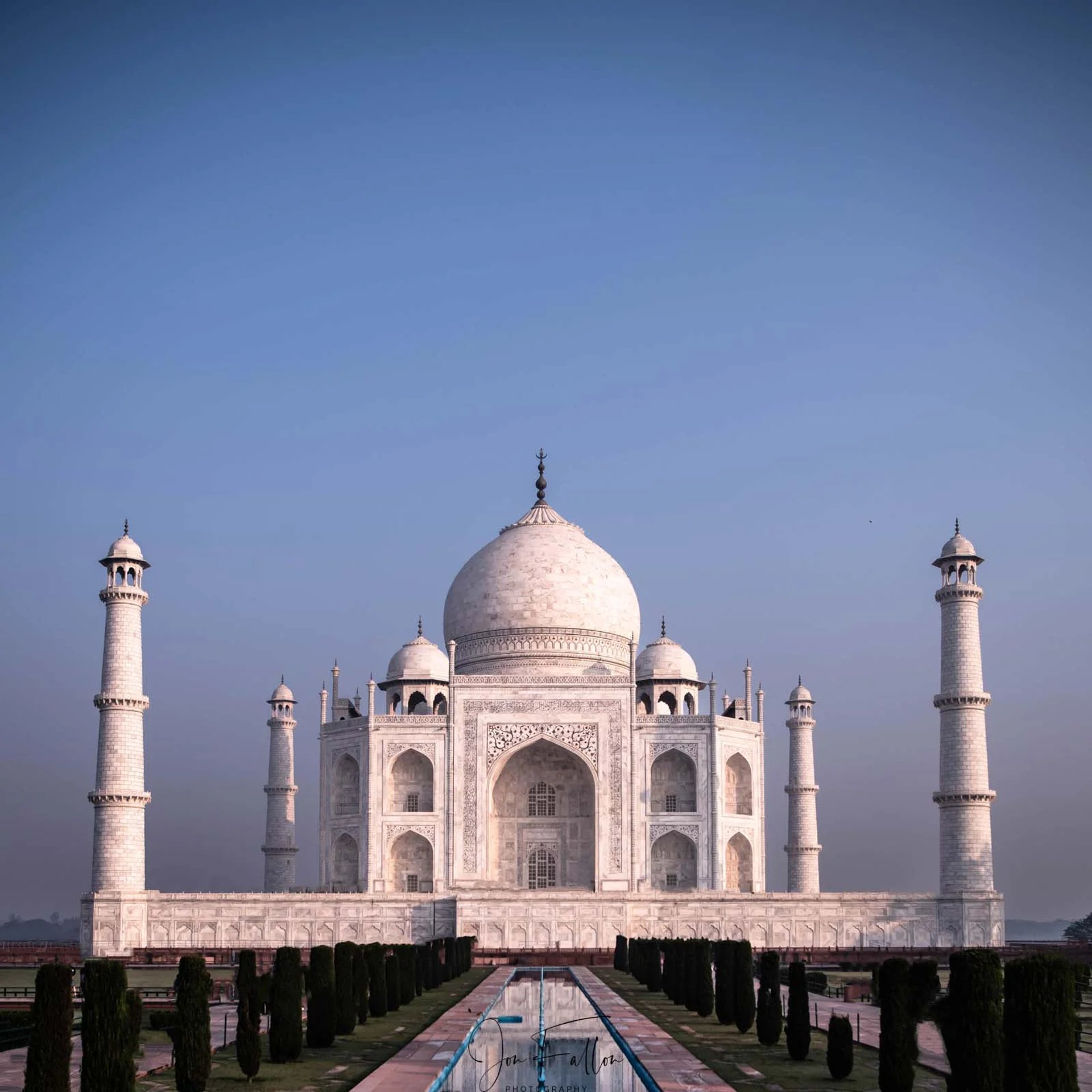 front view of the Taj Mahal