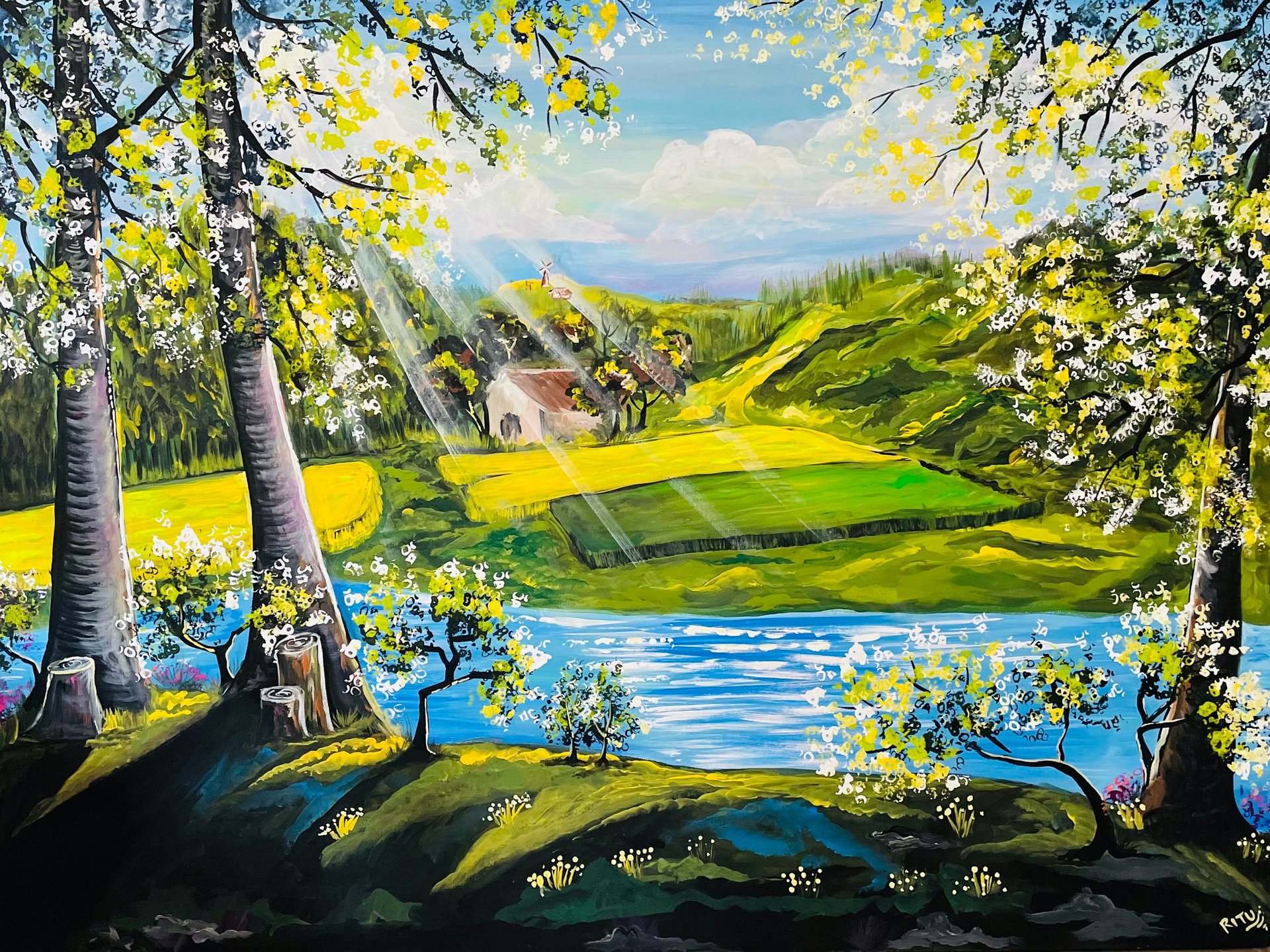 black blue and yellow textile