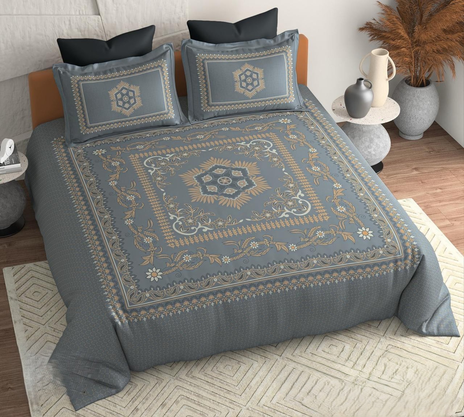 black and white bed linen