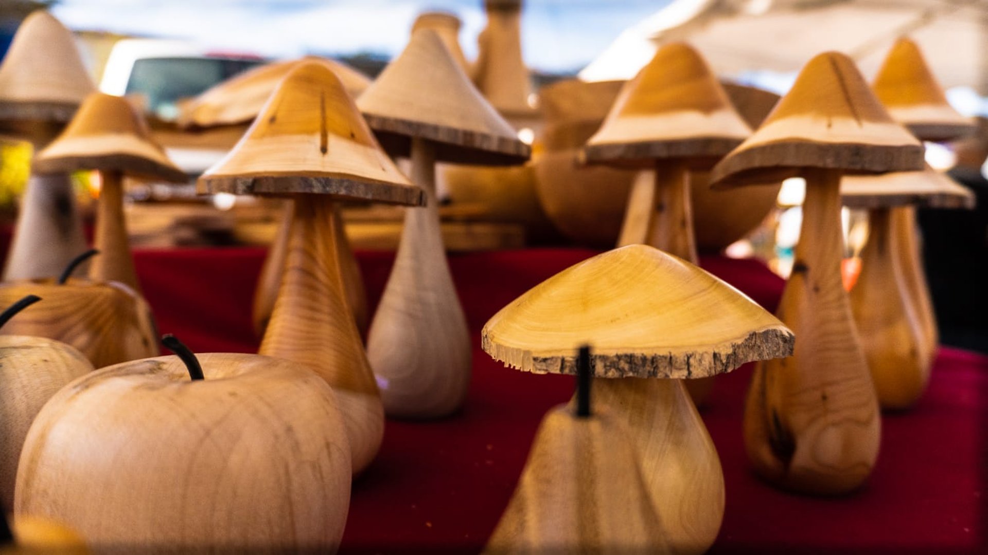 brown and black round wooden