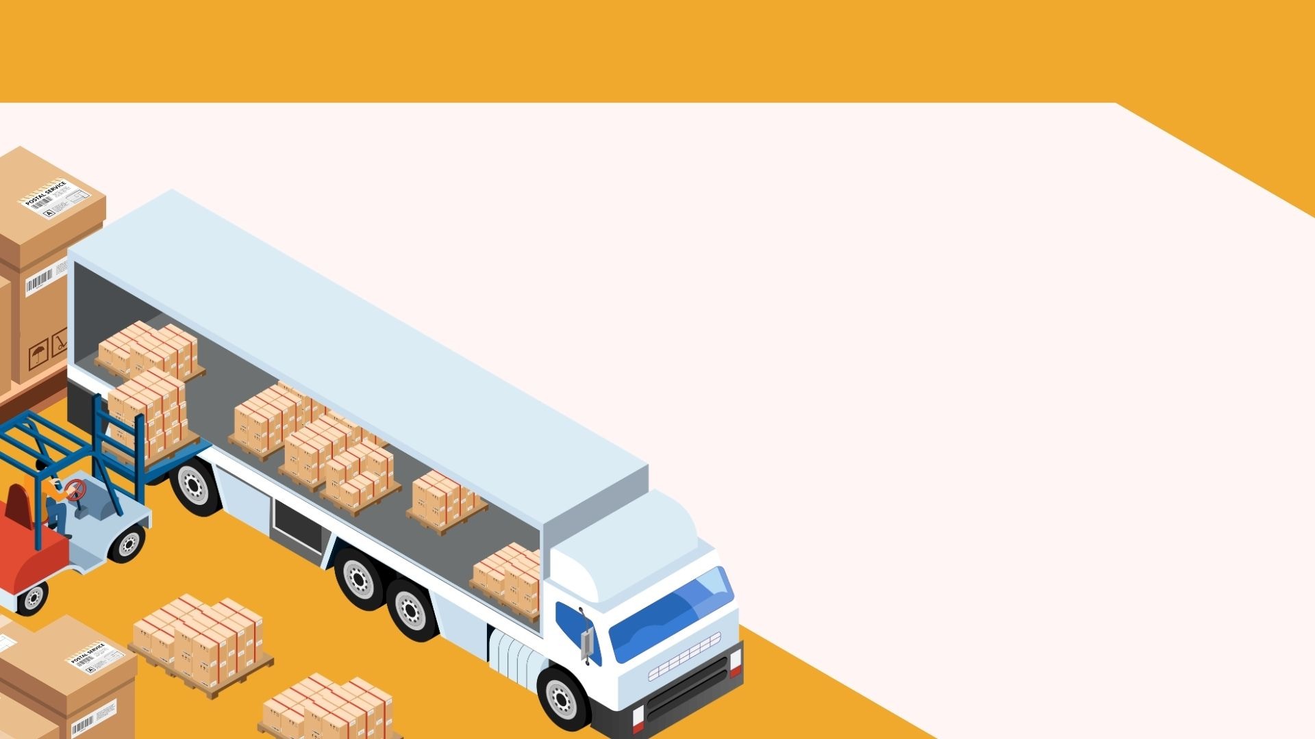 a white semi truck driving down a rural road