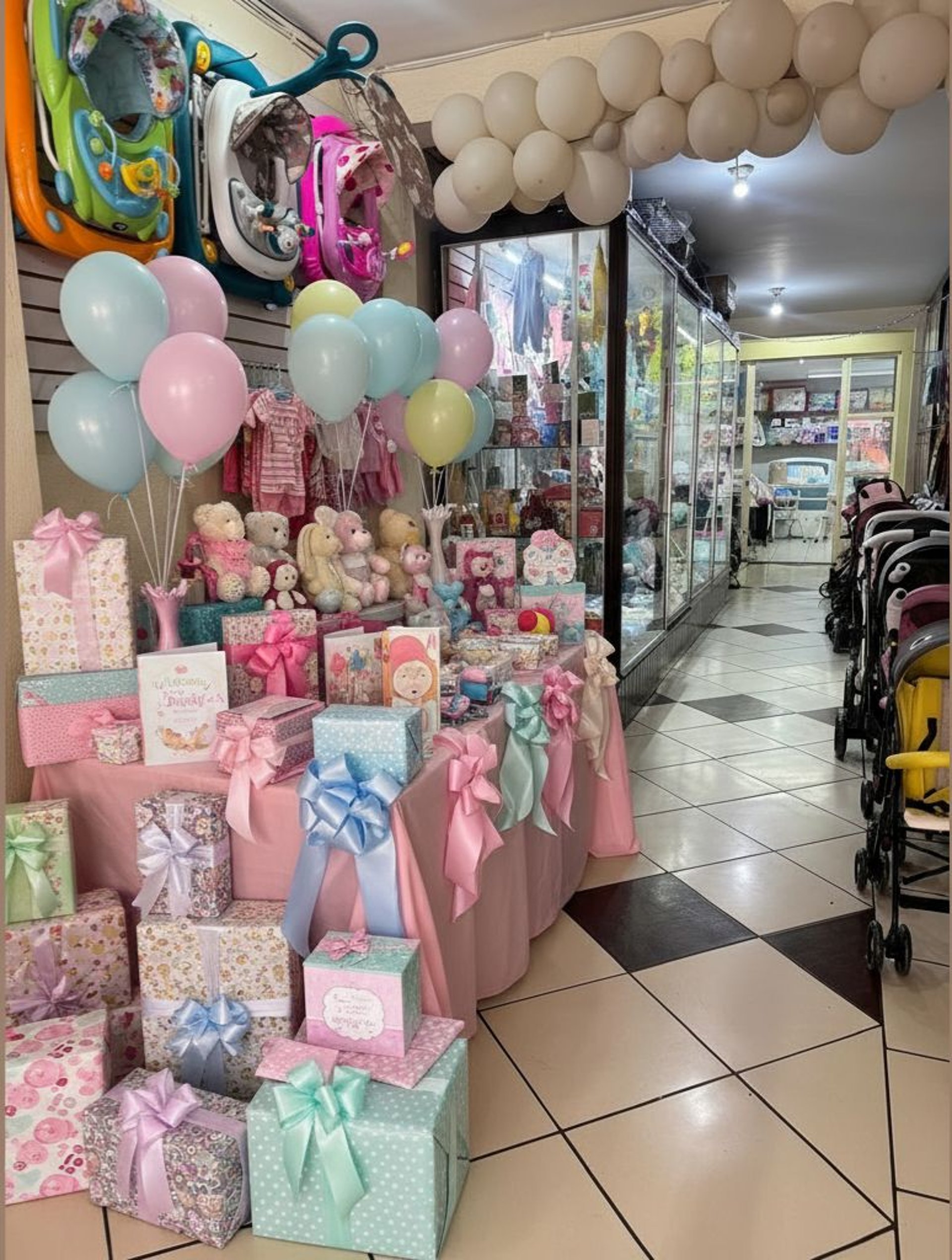 an abstract photo of a curved building with a blue sky in the background