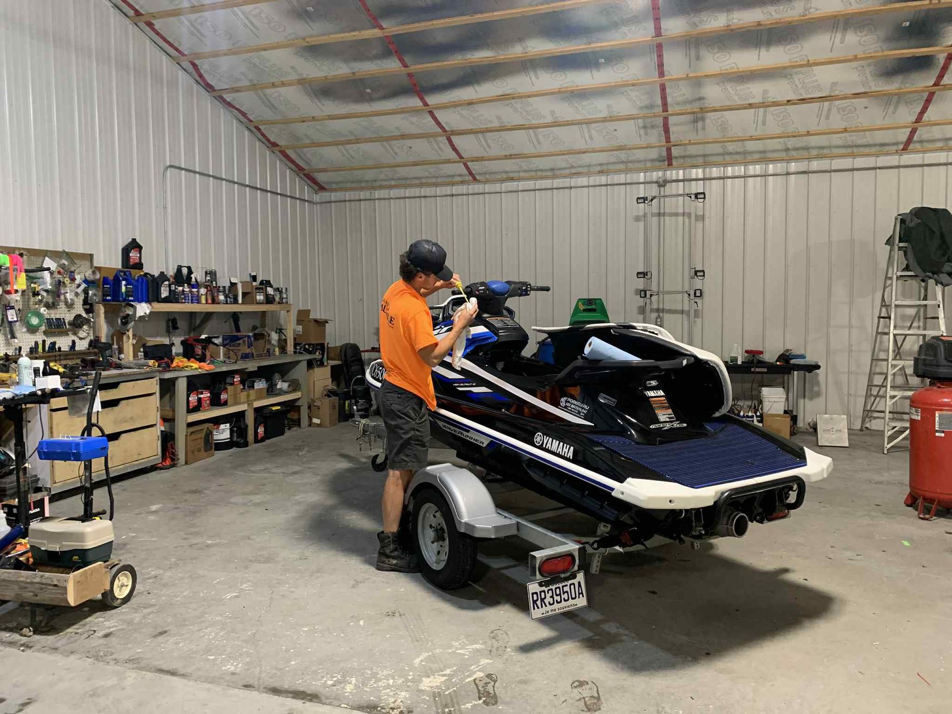 an abstract photo of a curved building with a blue sky in the background