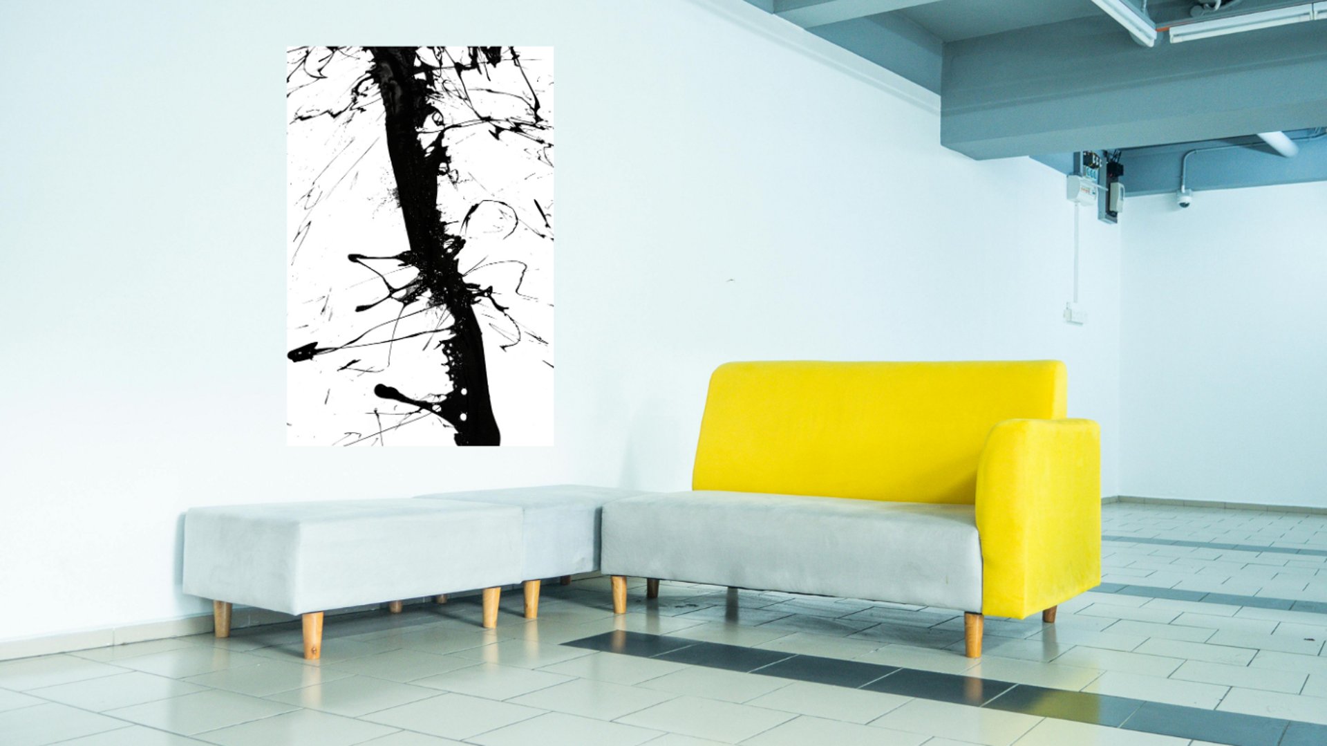 black blue and yellow textile